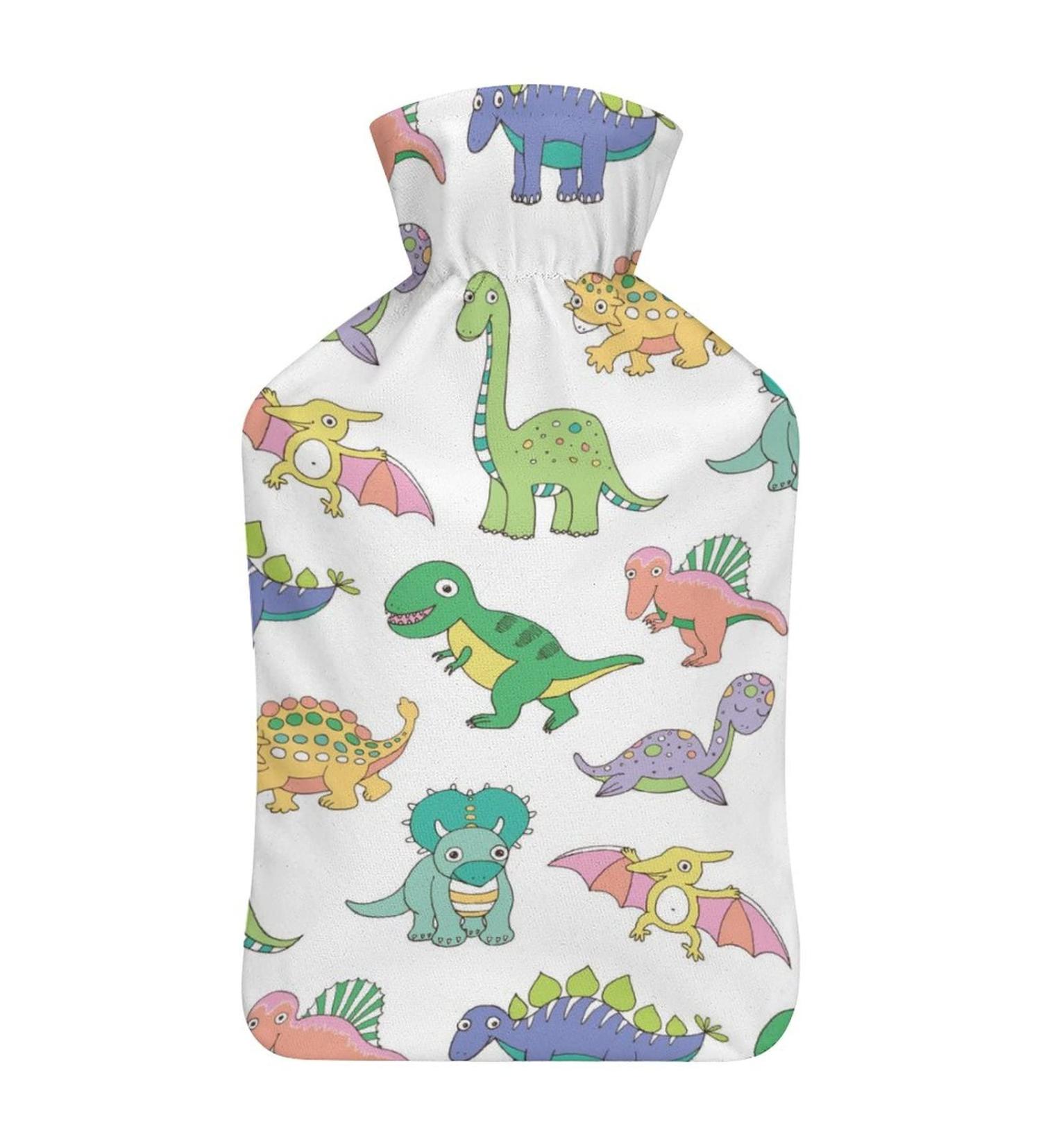 Cute Dinosaur Hot Water Bottle with Plush Cover - Perfect Hand Warmer for Kids & Adults | 26.5x15.3cm | International Shipping Available - Buy Online on GoSupps.com