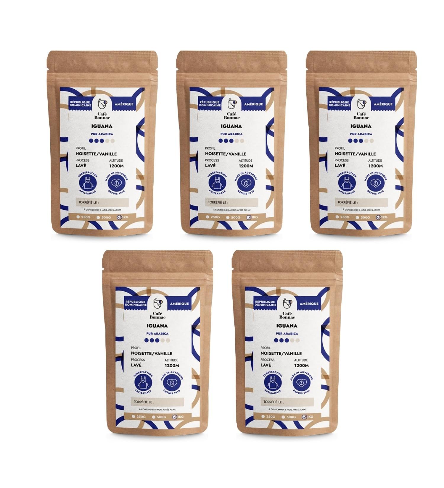 Caf Bonnac Lot de 5 1 kg | Caf Moulu R publique Dominicaine Barahona | 100% Arabica Rond Et Harmonieux | Notes De Cacao Et pices | Torr faction Artisanale Fran aise 1 kg (Lot de 5) 5 - Buy Online on GoSupps.com