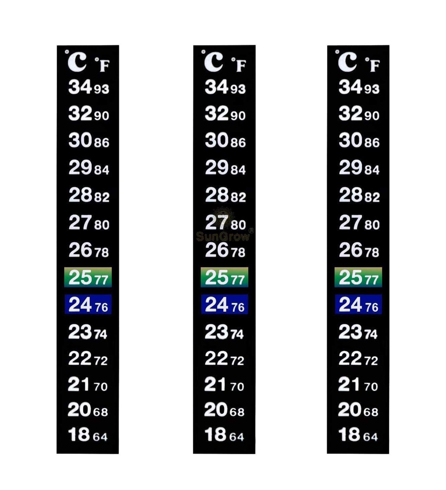 SunGrow Betta Stick-on Thermometer Stickers - Green & Blue Temperature Indicators (3 Pieces) - Buy Online on GoSupps.com