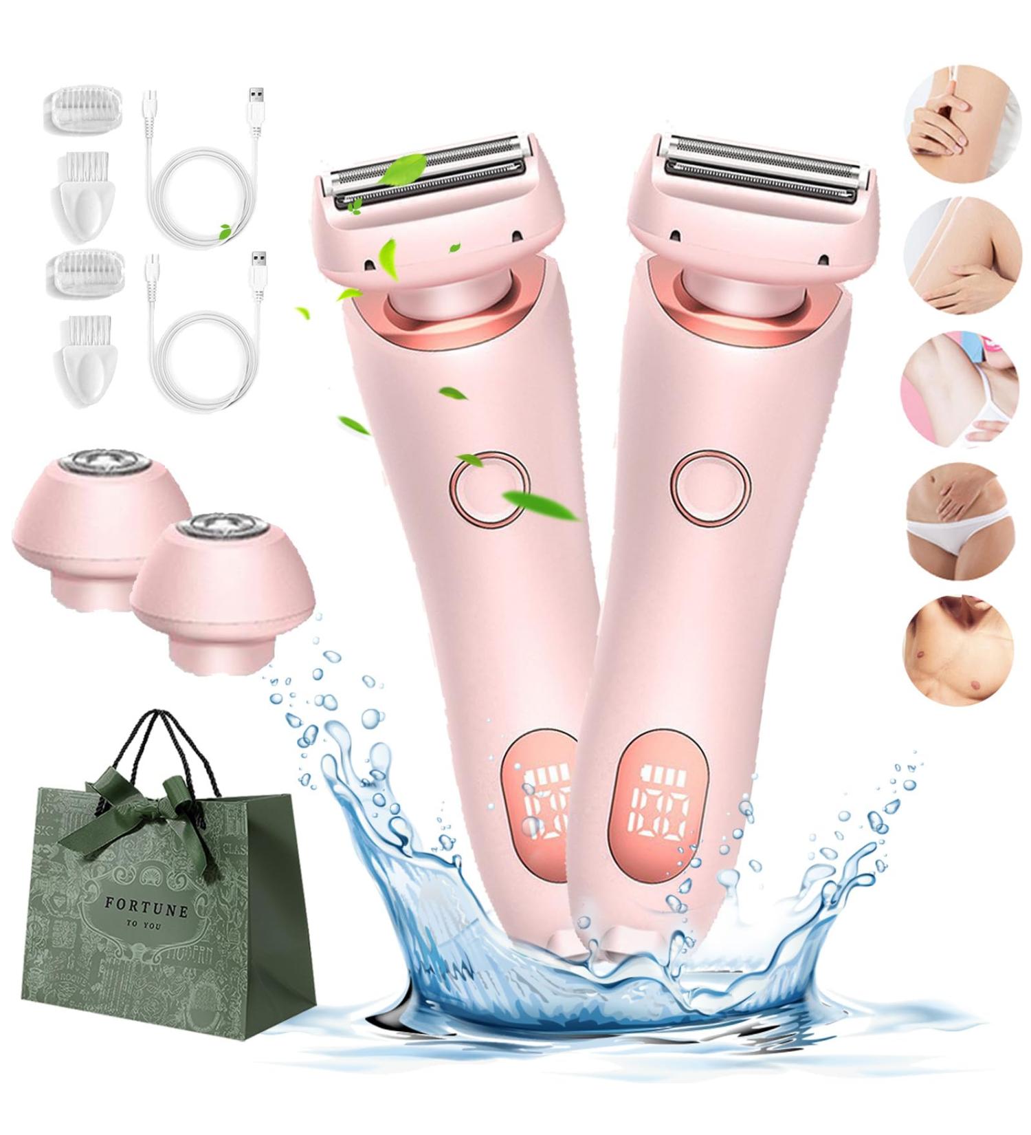 Duskofficial Razor The Glide Pro 3.0 razor Painless Shave Wet Dry Use Rechargeable with Detachable Head for Womens Legs Underarm Face Pubic Hairs (2PCS-2) - Buy Online on GoSupps.com
