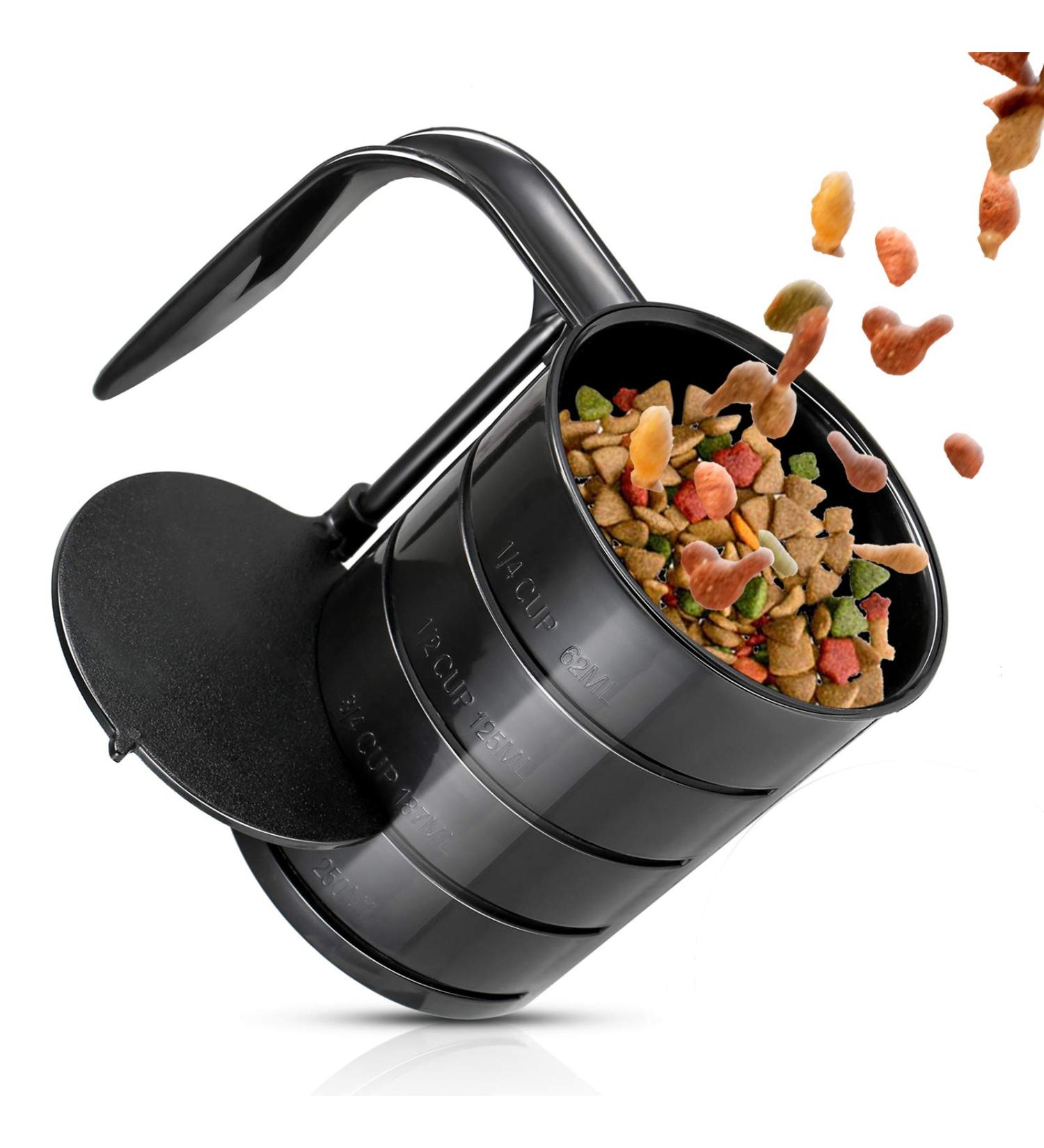 Pet Food Scoop with Measuring Lines - Injection Molded Plastic Cup for Dogs, Cats, Birds - Dishwasher Safe - 1 C, 3/4 C, 1/2 C, 1/4 C - Buy Online on GoSupps.com