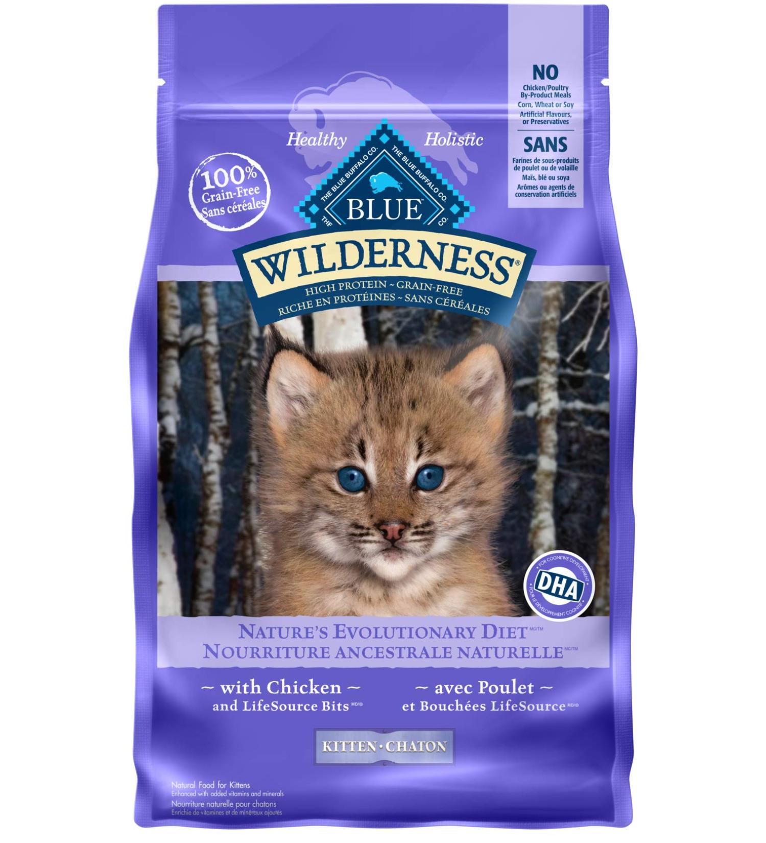 Blue Buffalo Wilderness High Protein Grain Free Natural Kitten Dry Cat Food Chicken 2.2kg bag - Medium Bag kibble Small Bag Kitten - Buy Online on GoSupps.com