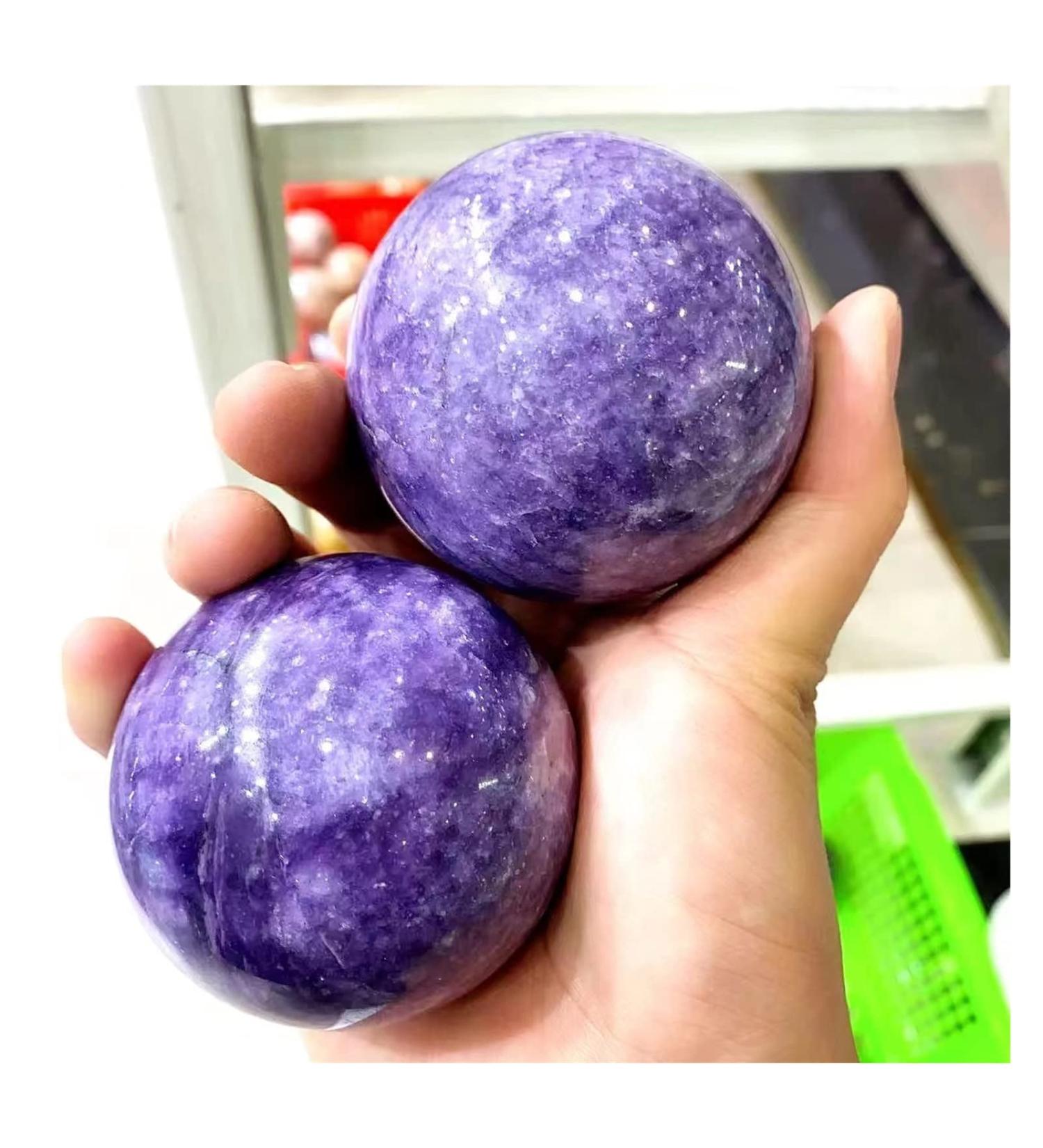 Natural Crystal Rough Natural Sphere Natural Crystal Quartz Spheres Purple Mica Balls 60mm-70mm for Home Decor 2pc for Decoration Gift Decoration feng Shui.