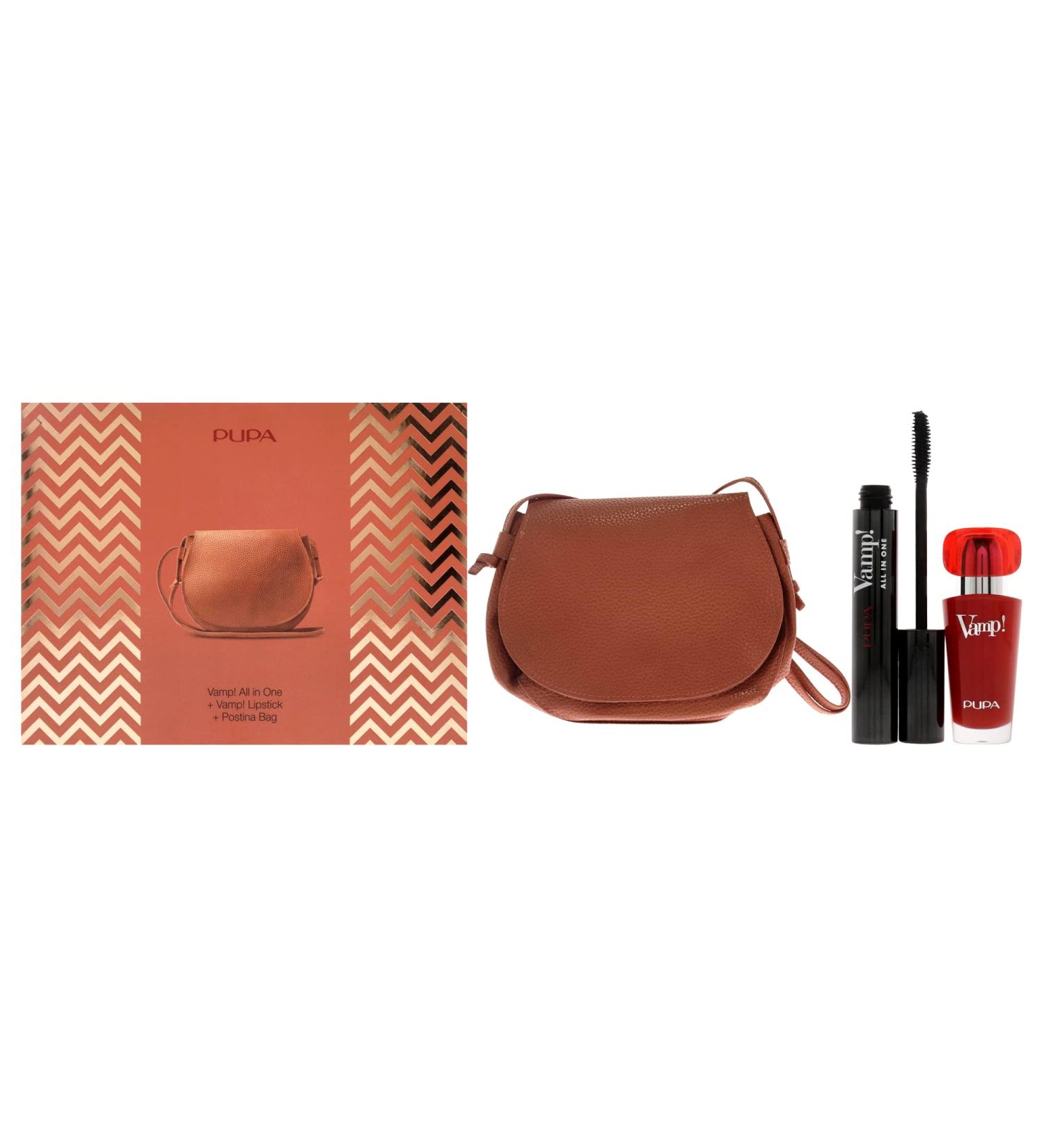 Pupa Milano Vamp! All In One and Vamp Lipstick Kit For Women 3 Pc 0.30oz 011 Sexy Black 0.123oz 301 Intense Red Postina Bag - Buy Online on GoSupps.com