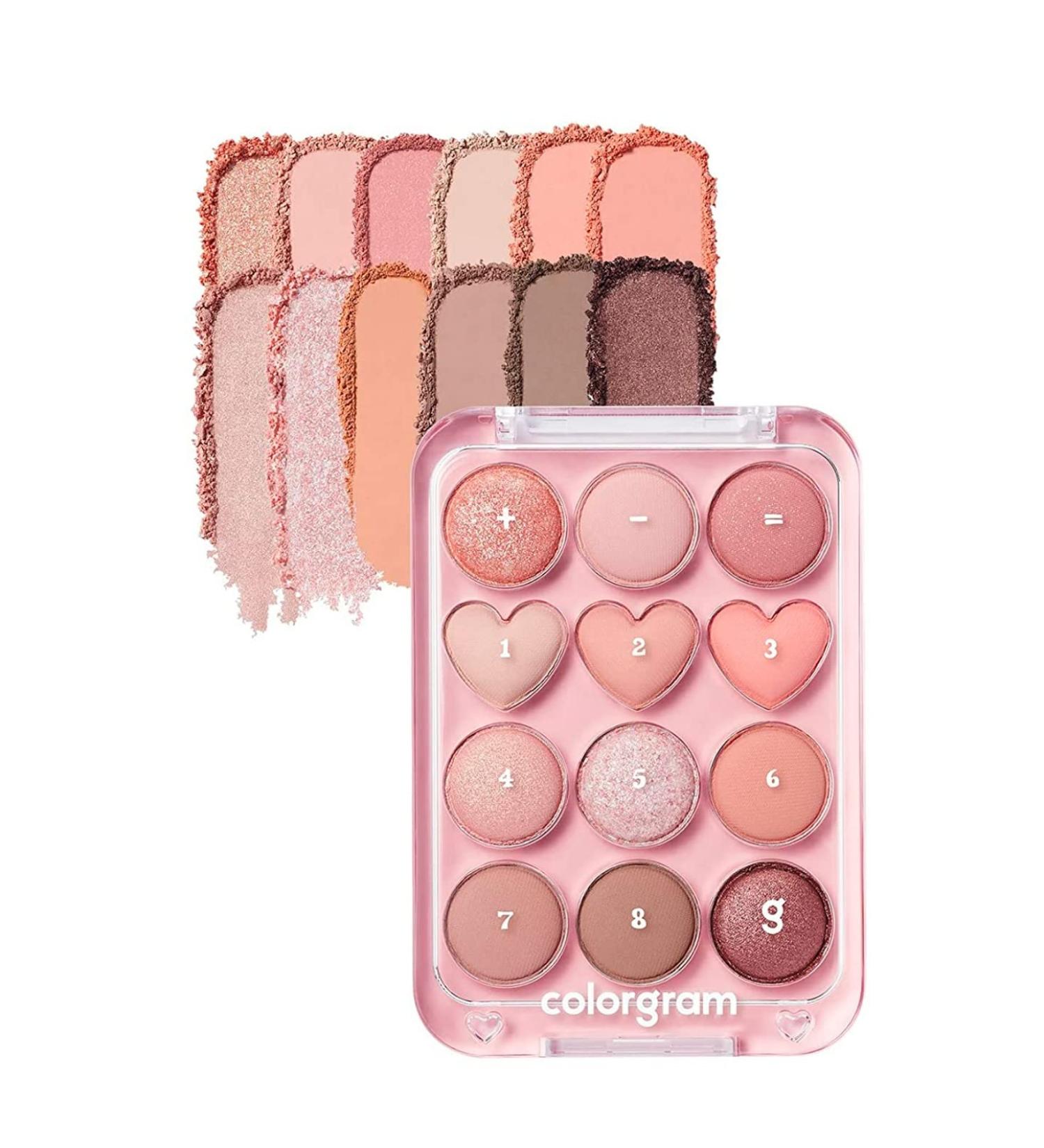 COLORGRAM Pin Point Eyeshadow Palette 01 Peach & Coral - Daily Makeup Palette with Ultra-Blendable Matte, Glitter, and Shimmer Shades - Buy Online on GoSupps.com