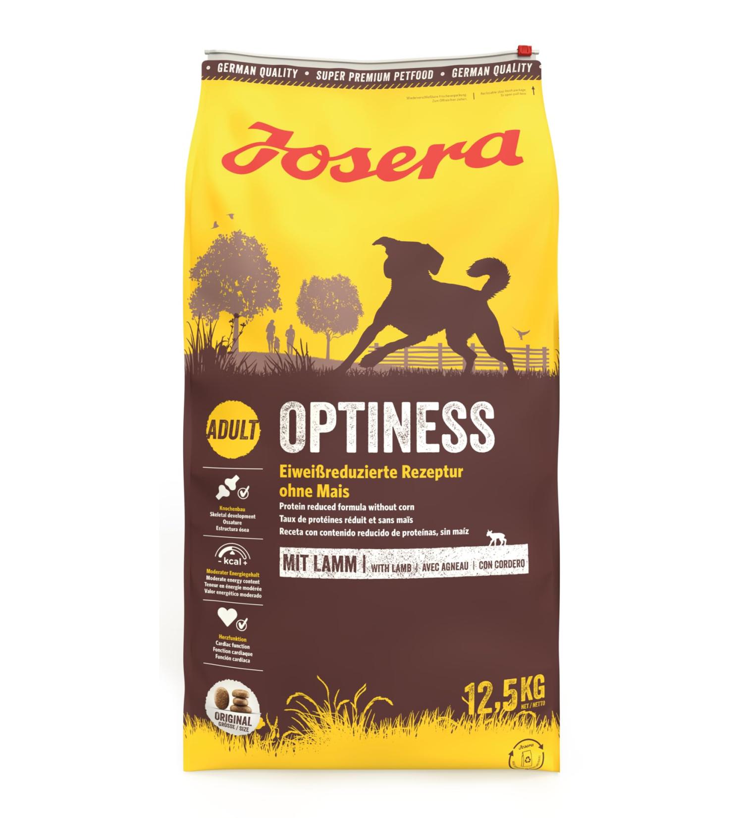 Josera Optinness Dog Food 12.5 kg - Protein-Reduced Corn-Free Super Premium Dry Food for Adult Dogs | International Shipping - Buy Online on GoSupps.com