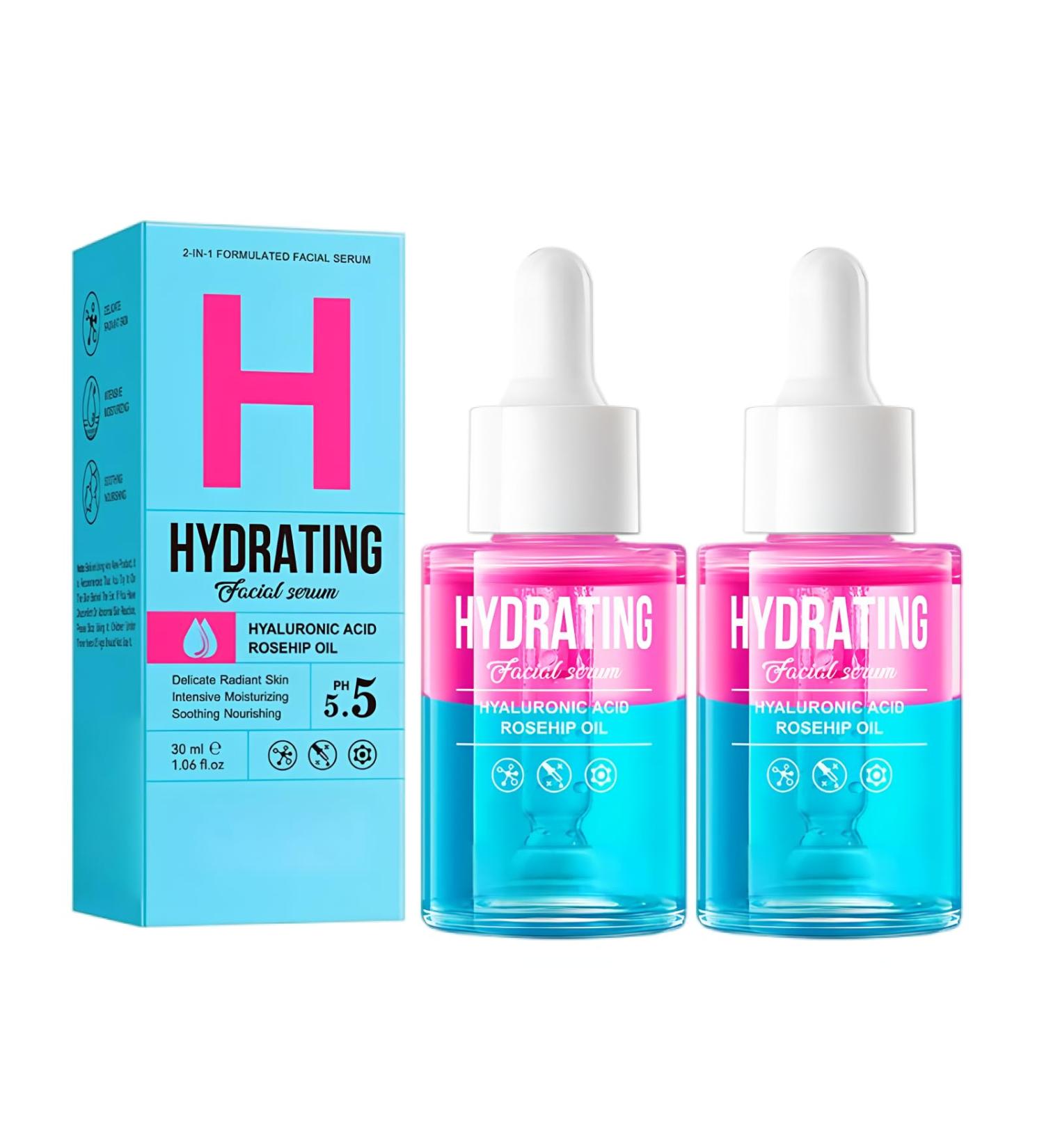 Double S rum Anti-Rides et Hydratant 2x30ml Acide hyaluronique Rose S rum Soin Repulpant et Raffermissant R duit les Ridules Pour une Peau Liss e Tonique et Confortable - Buy Online on GoSupps.com