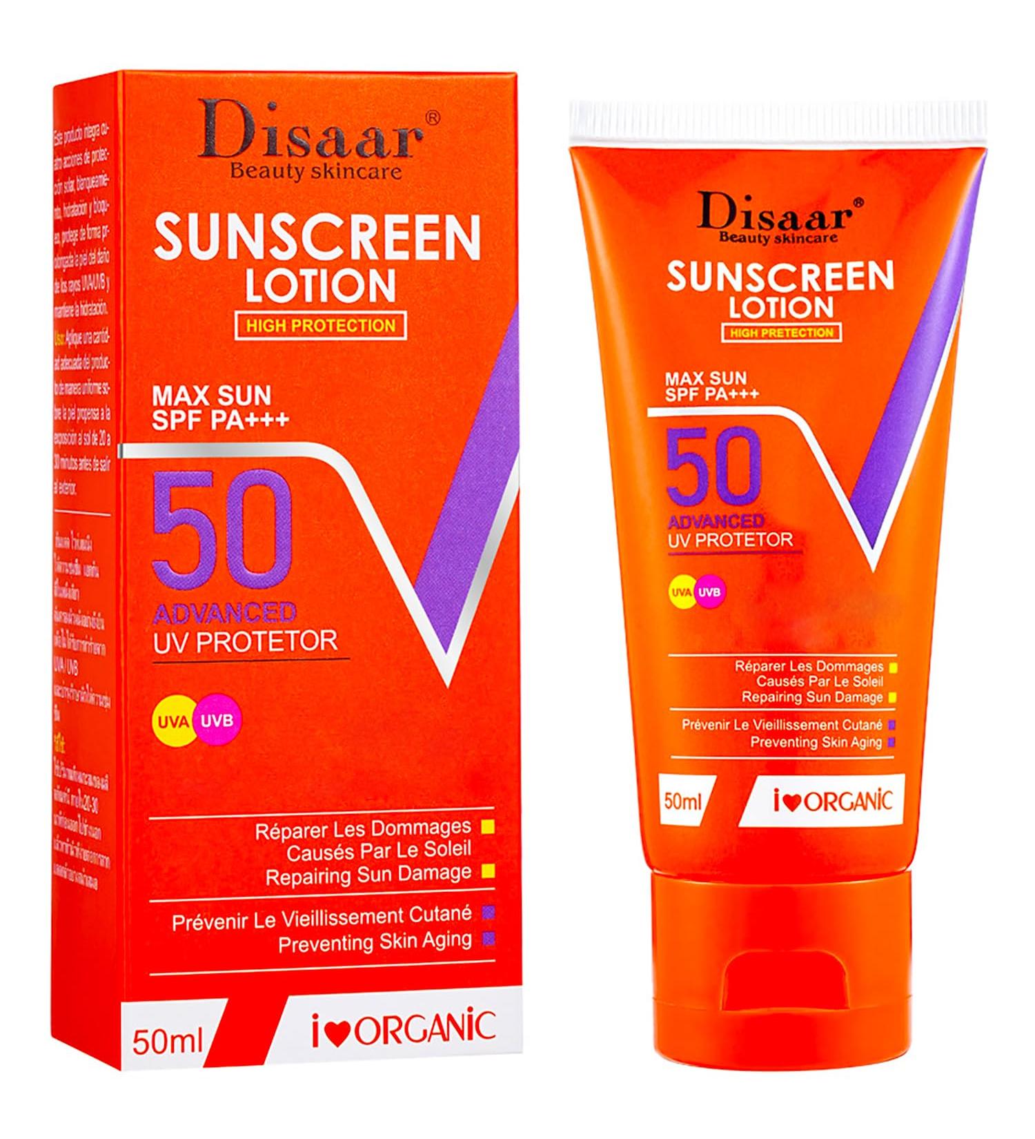 Lemon Extract Sunscreen Lotion SPF 50 PA+++ | UVA/UVB Protection | Vitamin C Hydration | 50ml - Advanced Skin Repair - Buy Online on GoSupps.com