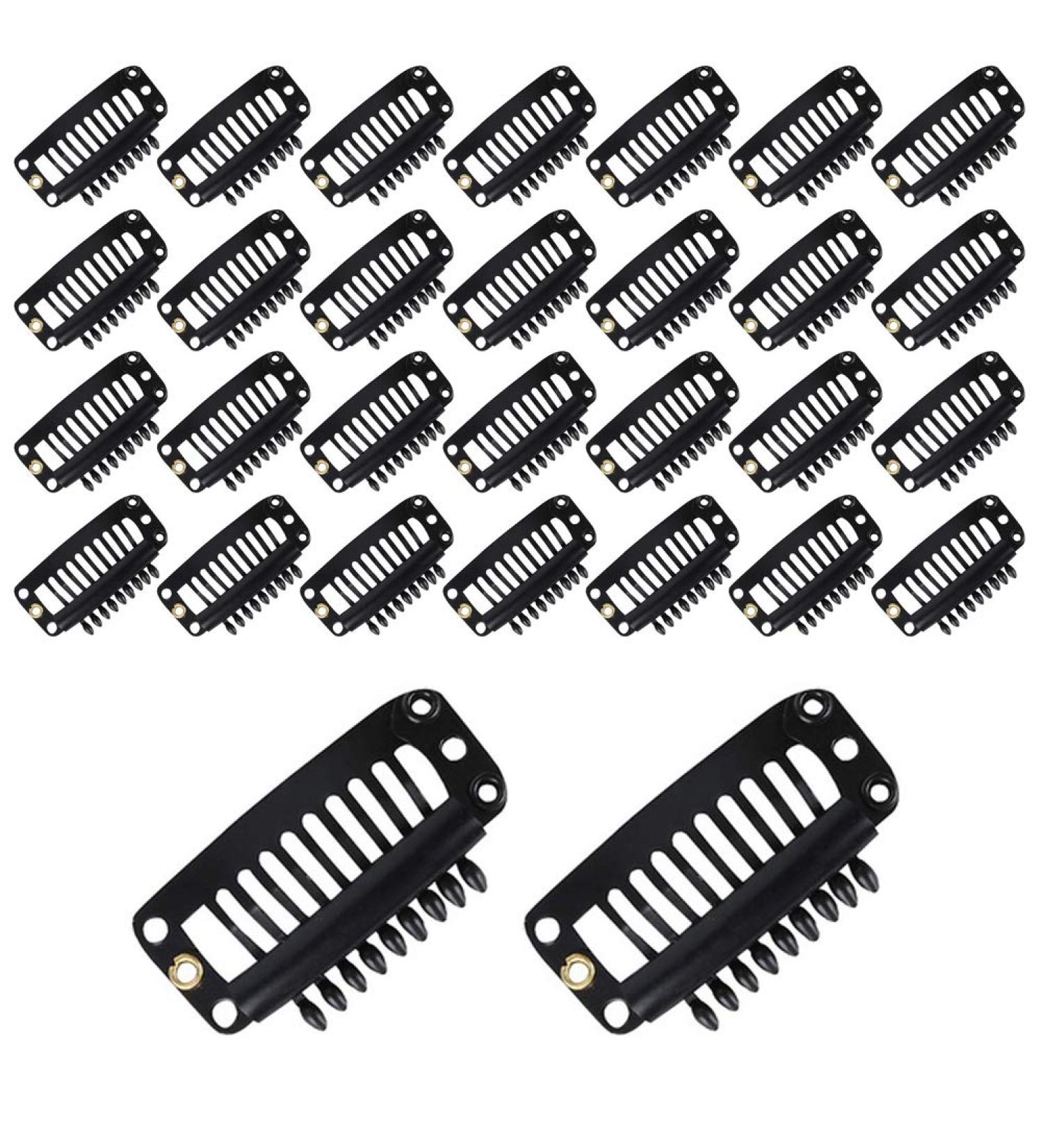 nuoshen 30 Pcs Wig Clips Snap Clips Hair Extensions Clips U-Shape Snap Clips 9 Teeth Comb Clips for Hair Extensions 3.2 cm - Buy Online on GoSupps.com
