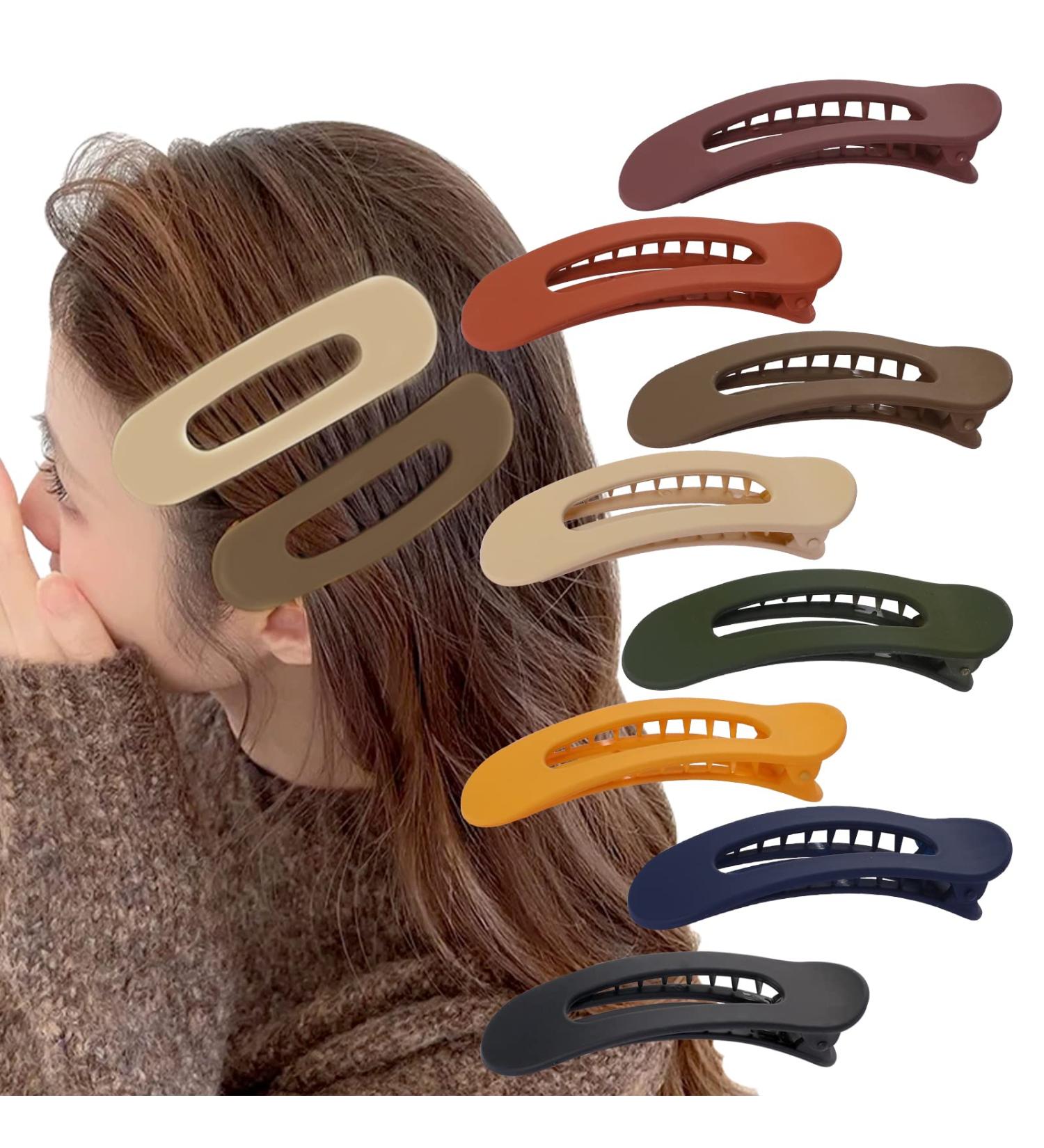 8PCS Large Matte Flat Claw Clips for Thick Hair | Non-slip Strong Hold Hair Styling Accessories for Women Girls - Buy Online on GoSupps.com