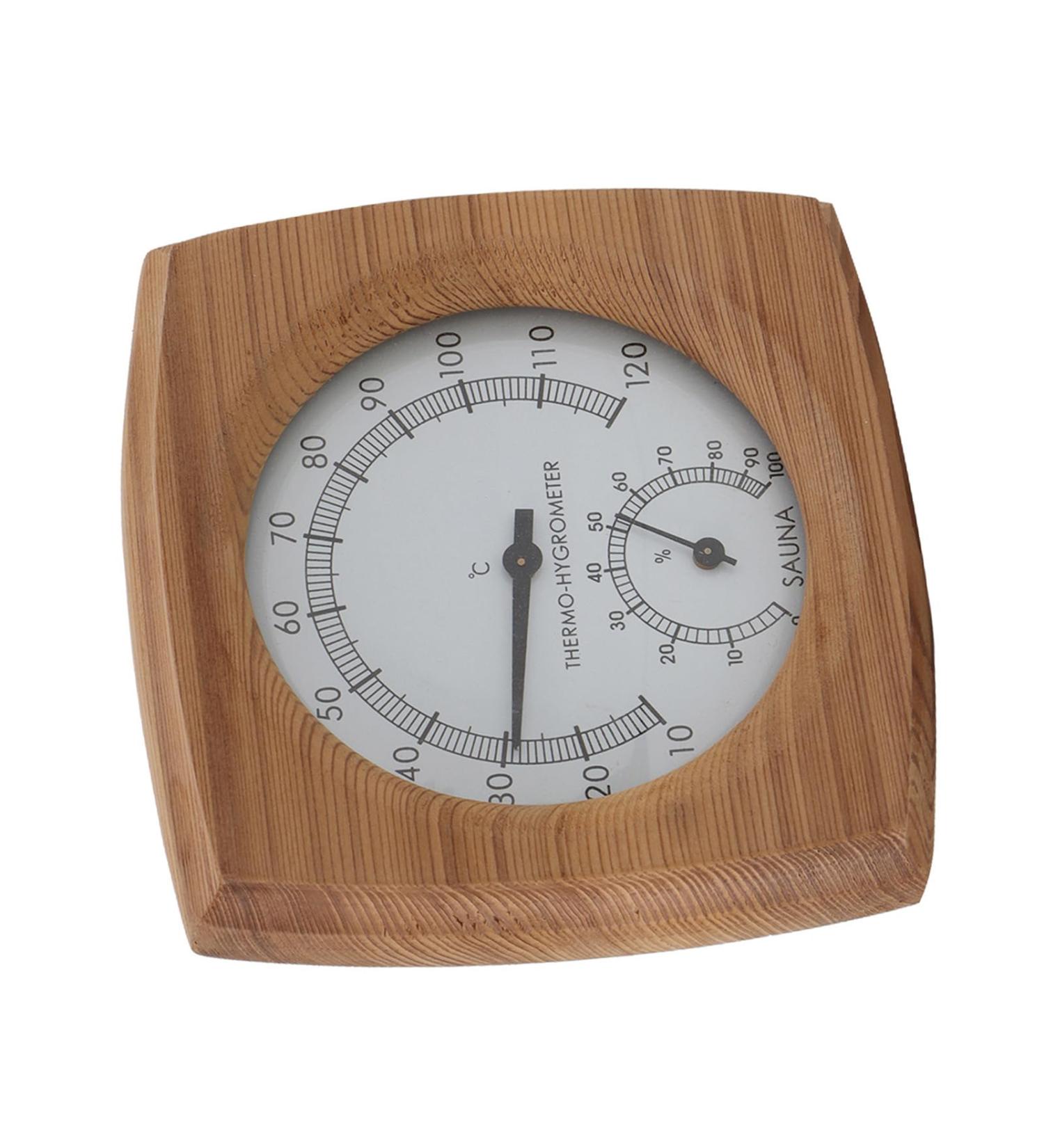 Handmade Cedar Wood Sauna Room Hygrometer | 2-in-1 Thermo Hygrometer with Clear Scale for Accurate Temperature & Humidity Measurement - Buy Online on GoSupps.com