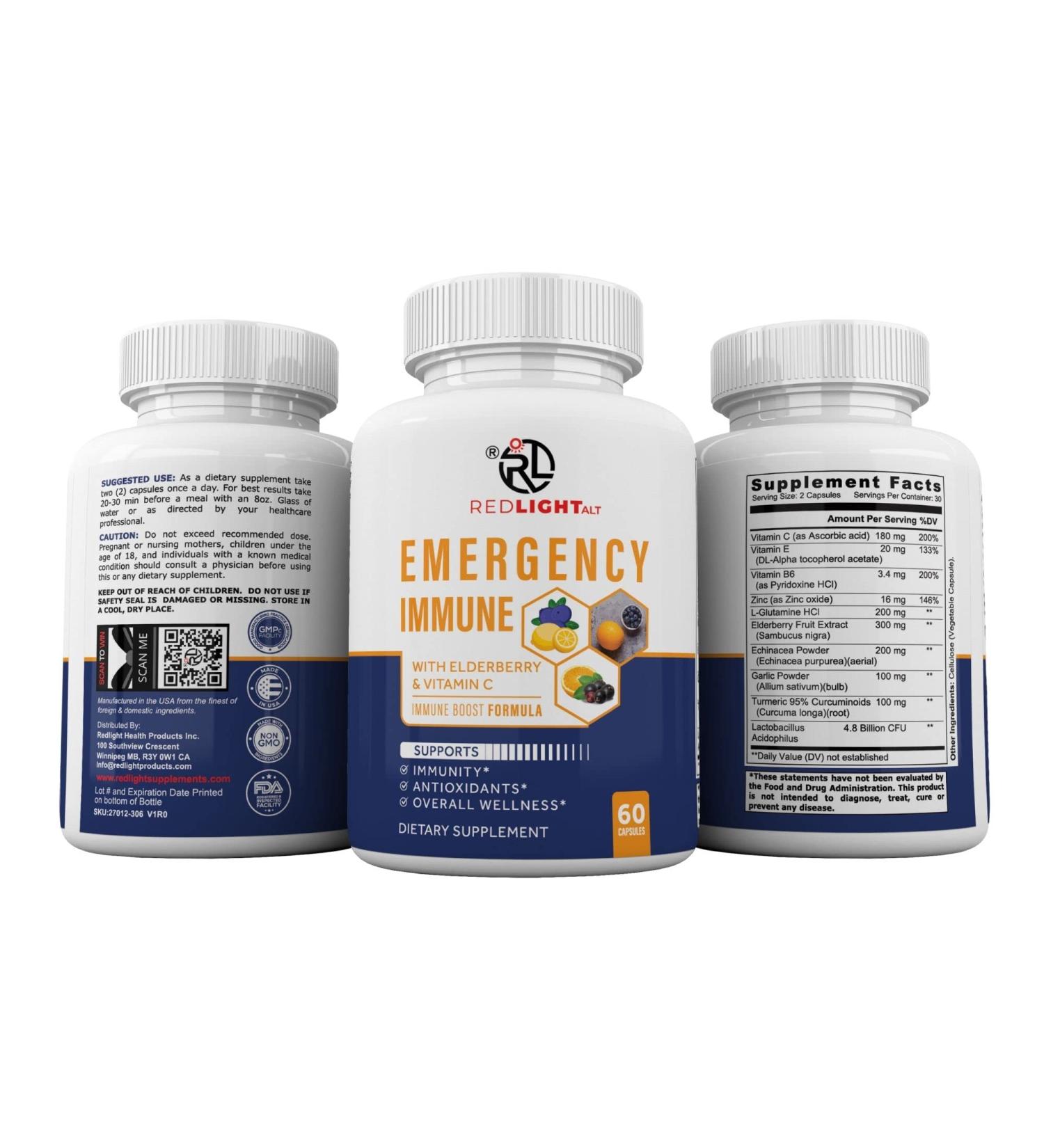 10-in-1 Immune Support Supplement with Vitamin C, E, B6, Zinc, Elderberry, Garlic, Echinacea & Turmeric - Immunity Defense Booster for Adults - 60 Veggie Capsules - Buy Online on GoSupps.com