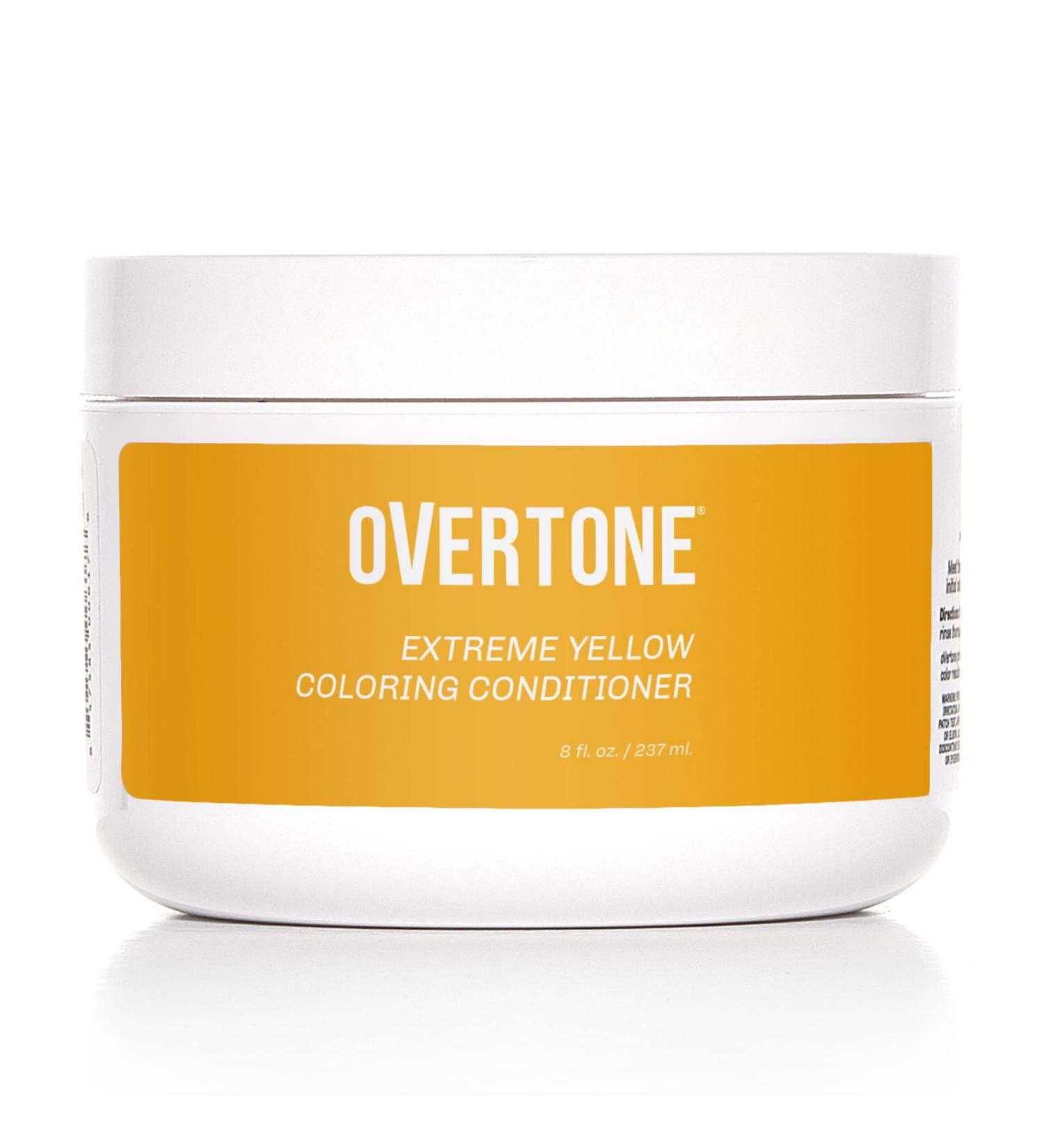 oVertone Haircare Extreme Yellow Color Depositing Conditioner - 8 oz Semi-Permanent Hair Color with Shea Butter & Coconut Oil - Vegan & Cruelty-Free Temporary Hair Dye for Bold Color - Buy Online on GoSupps.com