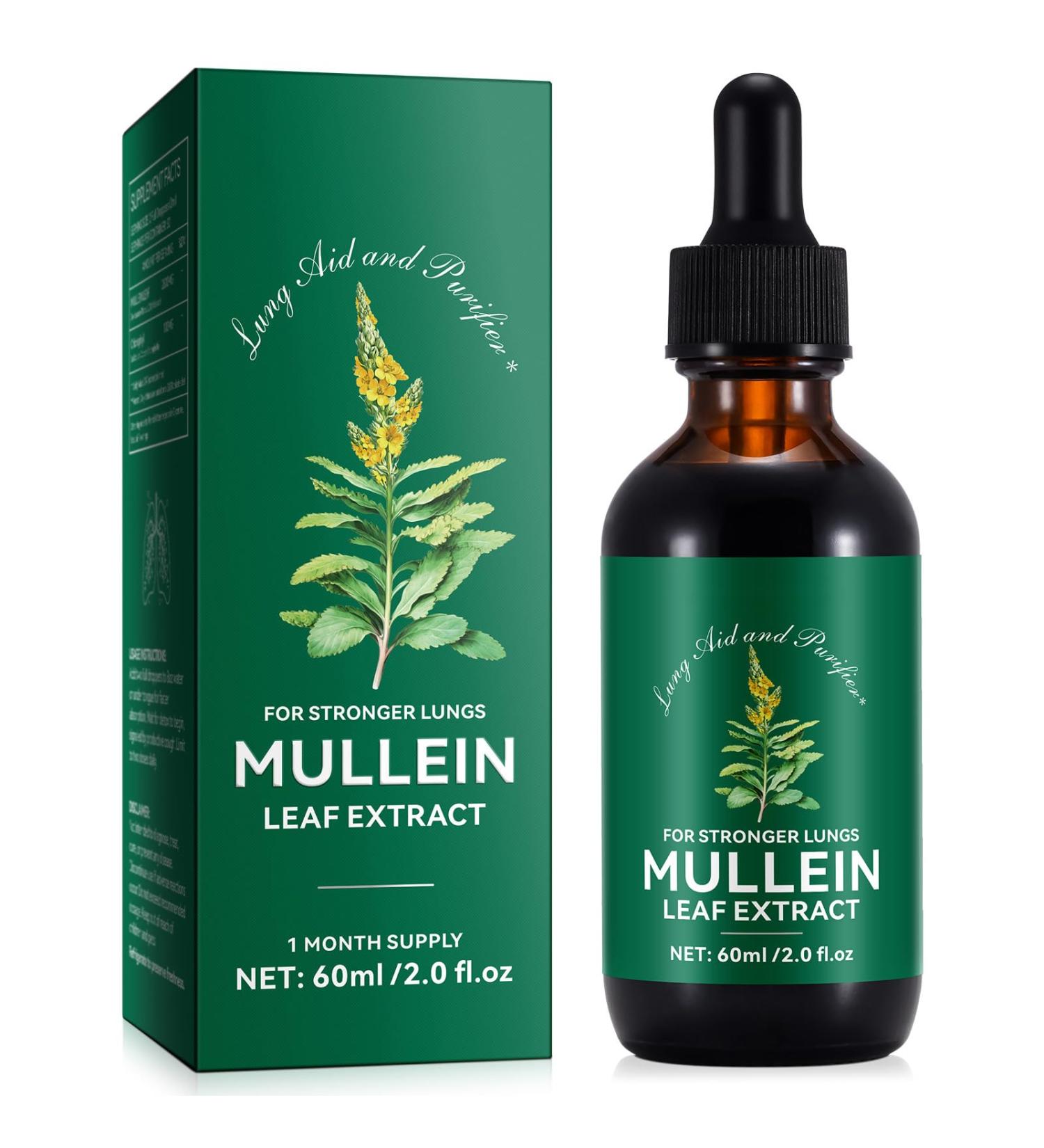 Mullein Drops for Lungs 2 Fl Oz - Mullein Leaf Extract for Lungs with Chlorophyll - Natural Herbal Supplement for Lung Cleanse Respiratory Support Boosts Immunity Digestive Wellness 2 Fl Oz (Pack of 1) - Buy Online on GoSupps.com