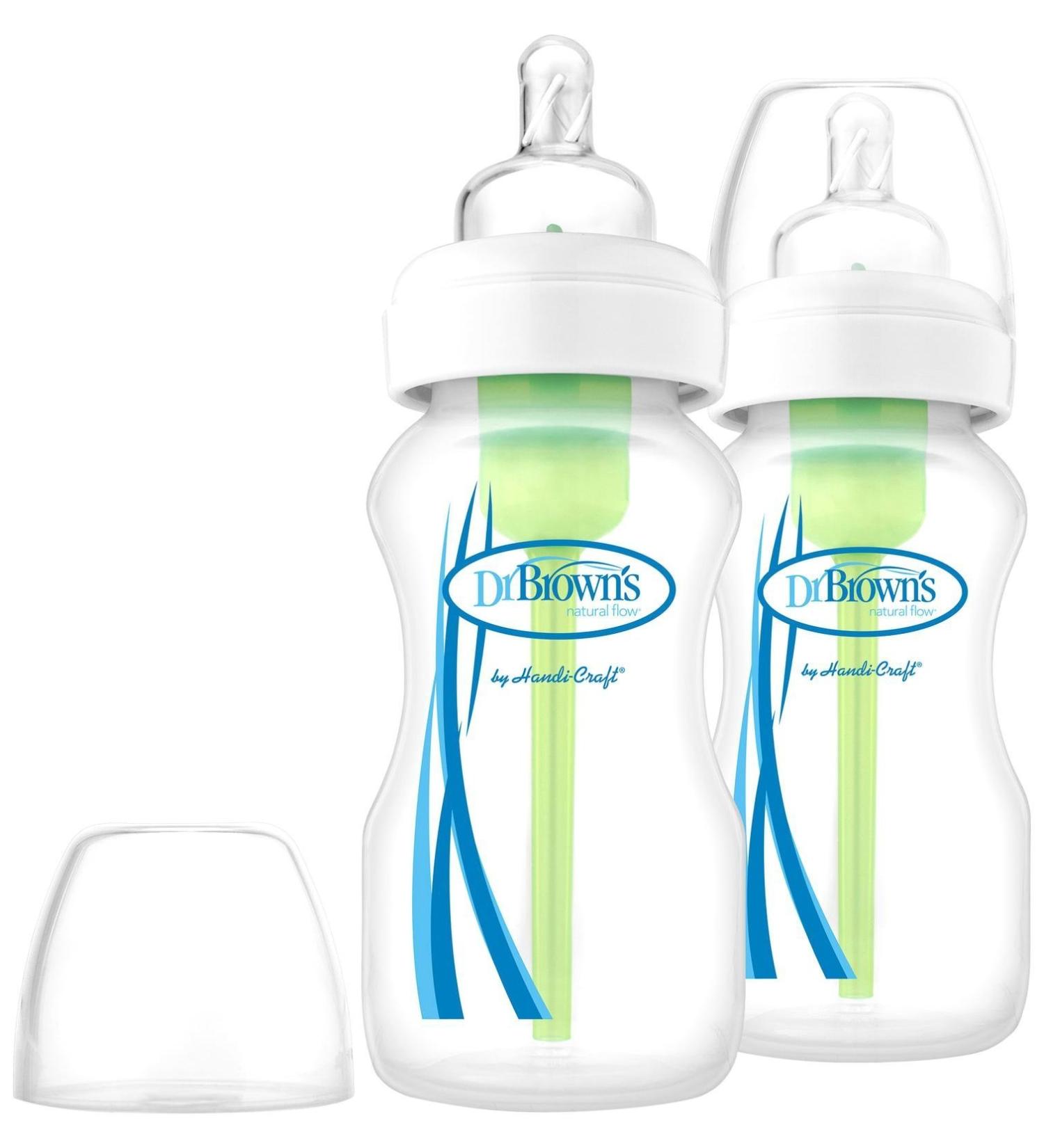 Dr. Brown's Options Wide Neck Glass Bottles 2 Pack Clear 9 Ounce - Buy Online on GoSupps.com