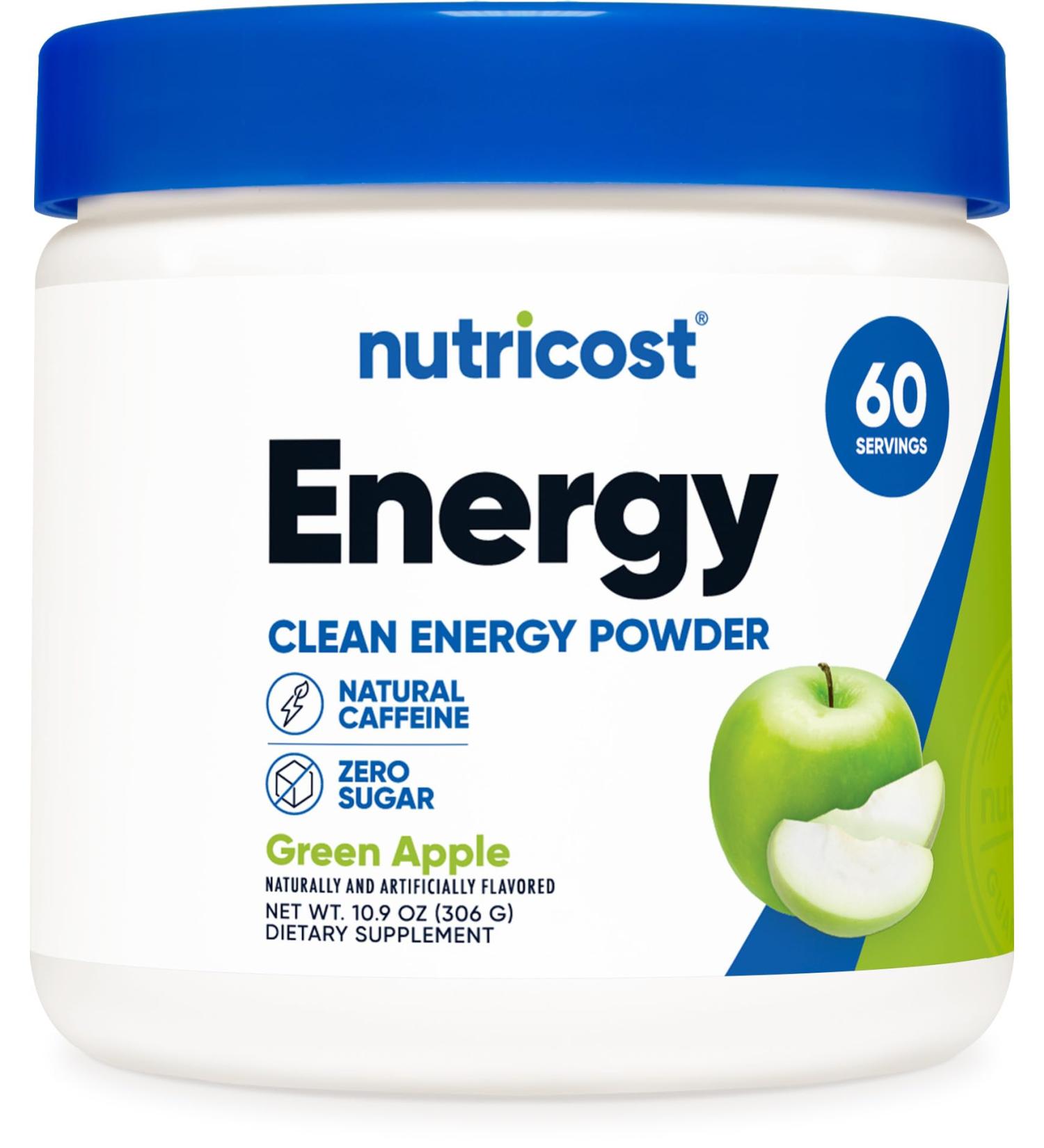 Nutricost Energy Complex (Green Apple) - 60 Servings Clean Energy Powder | 300g Dietary Supplement for Boosted Performance - Buy Online on GoSupps.com