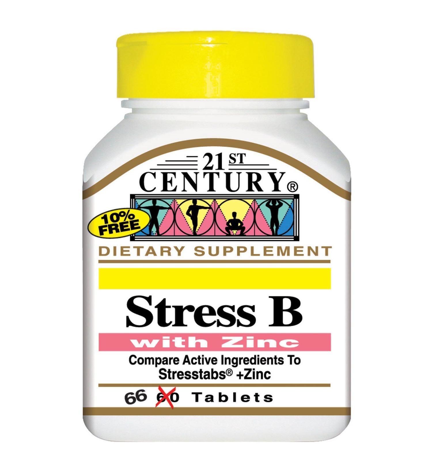 21st Century Stress B with Zinc 66 Tablets