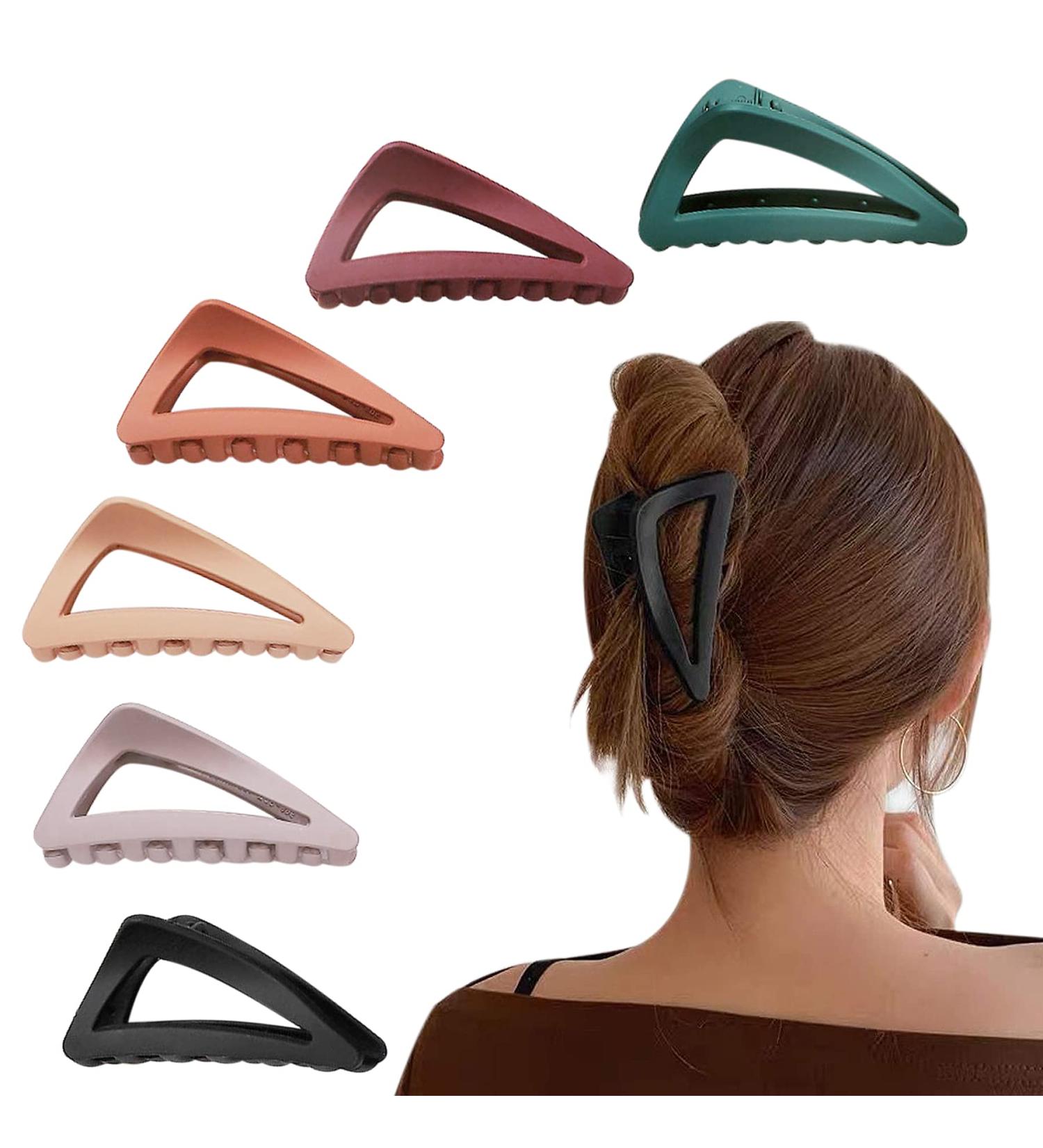 Hair Claw Clips Girls Women Nonslip French Matte Claw Clip for Thin Hair Curly Straight Long Hair - 6 Packs / Set 1 count (Pack of 1) - Buy Online on GoSupps.com