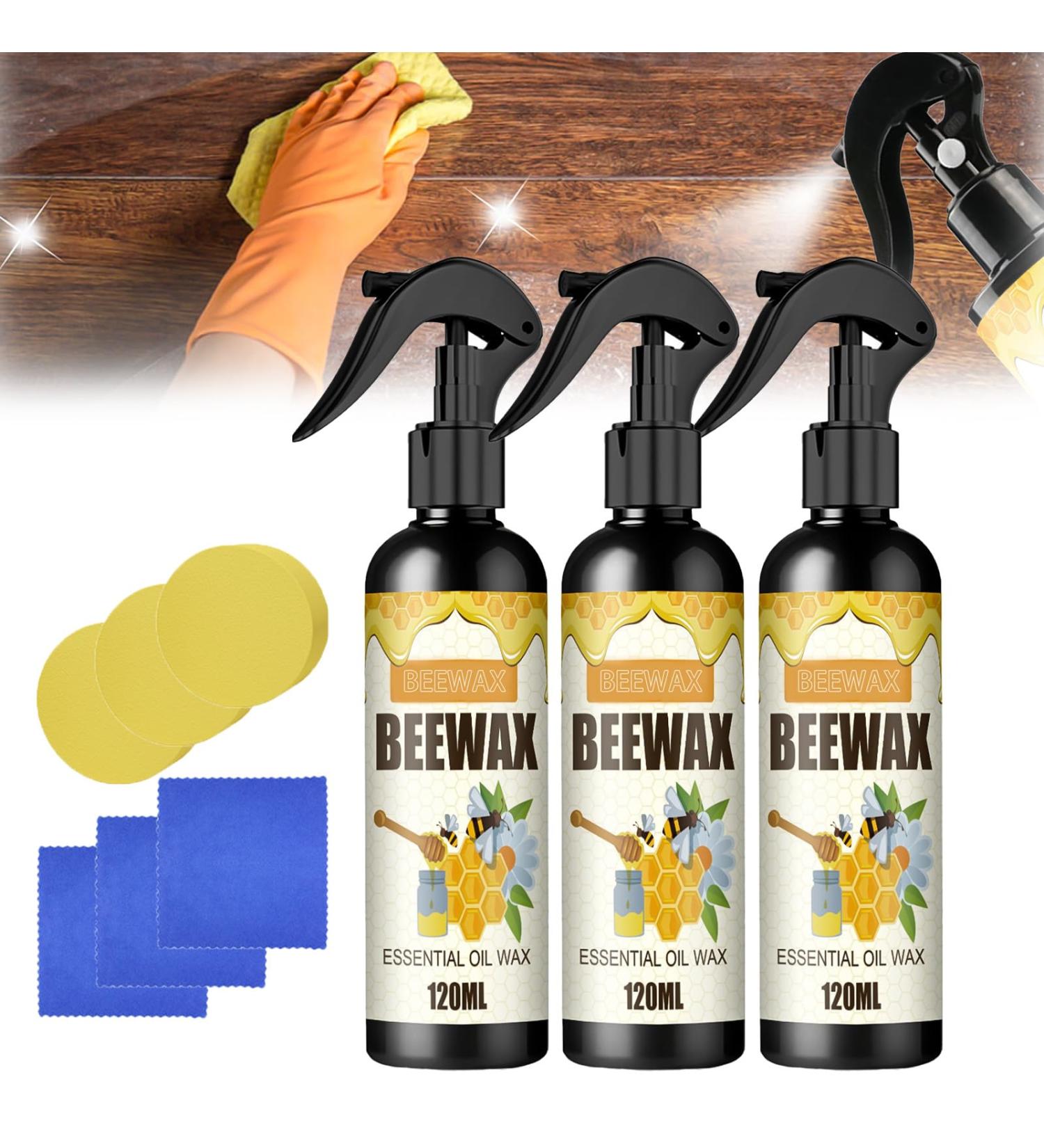 Presencte Natural Micro-Molecularized Beeswax Spray 2024 New Beeswax Spray Furniture Polish for Cleans Wooden Surfaces Shines and Protects Removes Fingerprints Dust Grime (3PCS) - Buy Online on GoSupps.com