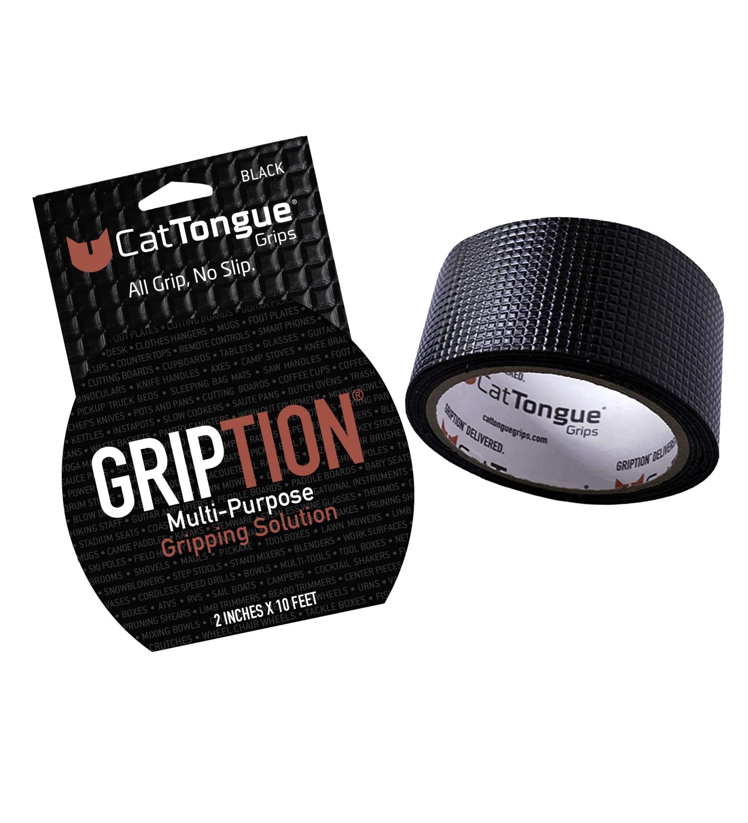 Non-Abrasive CATTONGUE Grips - Heavy Duty Waterproof Anti Slip Tape for Indoor & Outdoor Use - Black (1 Pack) - Buy Online on GoSupps.com