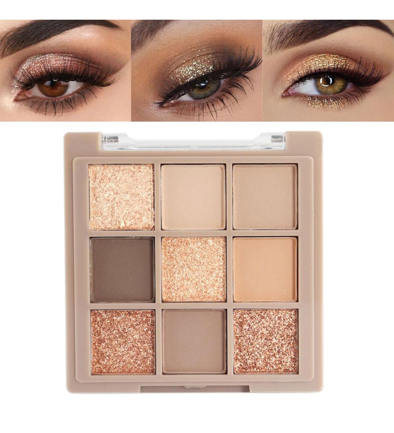 BelleVive Matte Shimmering NudeBrown Eyeshadow Palette Makeup LongLasting Waterproof Eyeshadow 9 Blendable Shades in Smooth Matte and Shimmer Finishes 05 - Buy Online on GoSupps.com