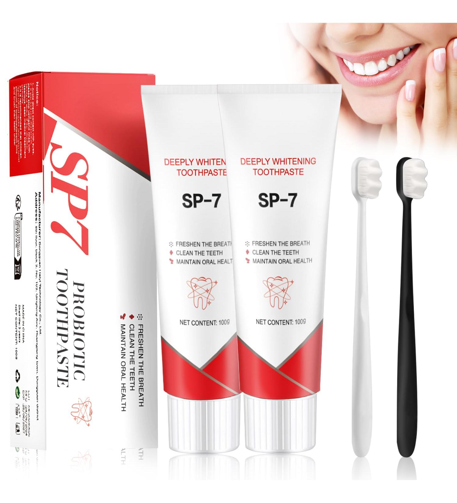 Sp-7 Probiotic Whitening Toothpaste Set with Toothbrush - Ultra Whitening & Fresh Breath - Ships Internationally - Buy Online on GoSupps.com