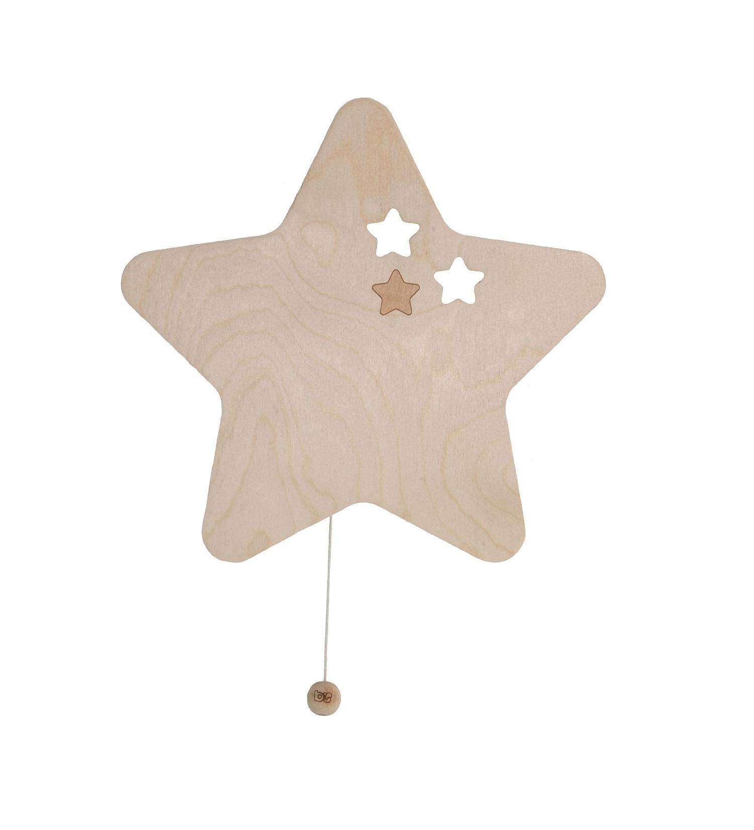 Bo Babys ONLY - Star Baby Wall Lamp | Night Lamp for Children's Room | Battery Operated Paintable FSC Quality Wood | 25 000 Hour Lifetime - Buy Online on GoSupps.com