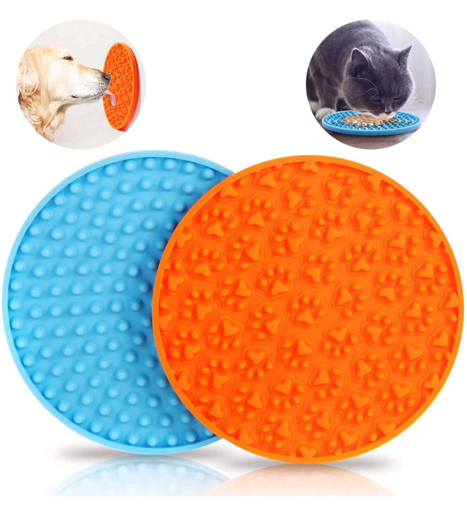 5.9in Silicone Lick Pad for Dogs - Super Suction Bathing Pad for Easy Shower Grooming - Pet Slow Feeder and Training Treat Mat - OPaw+BDot - Buy Online on GoSupps.com