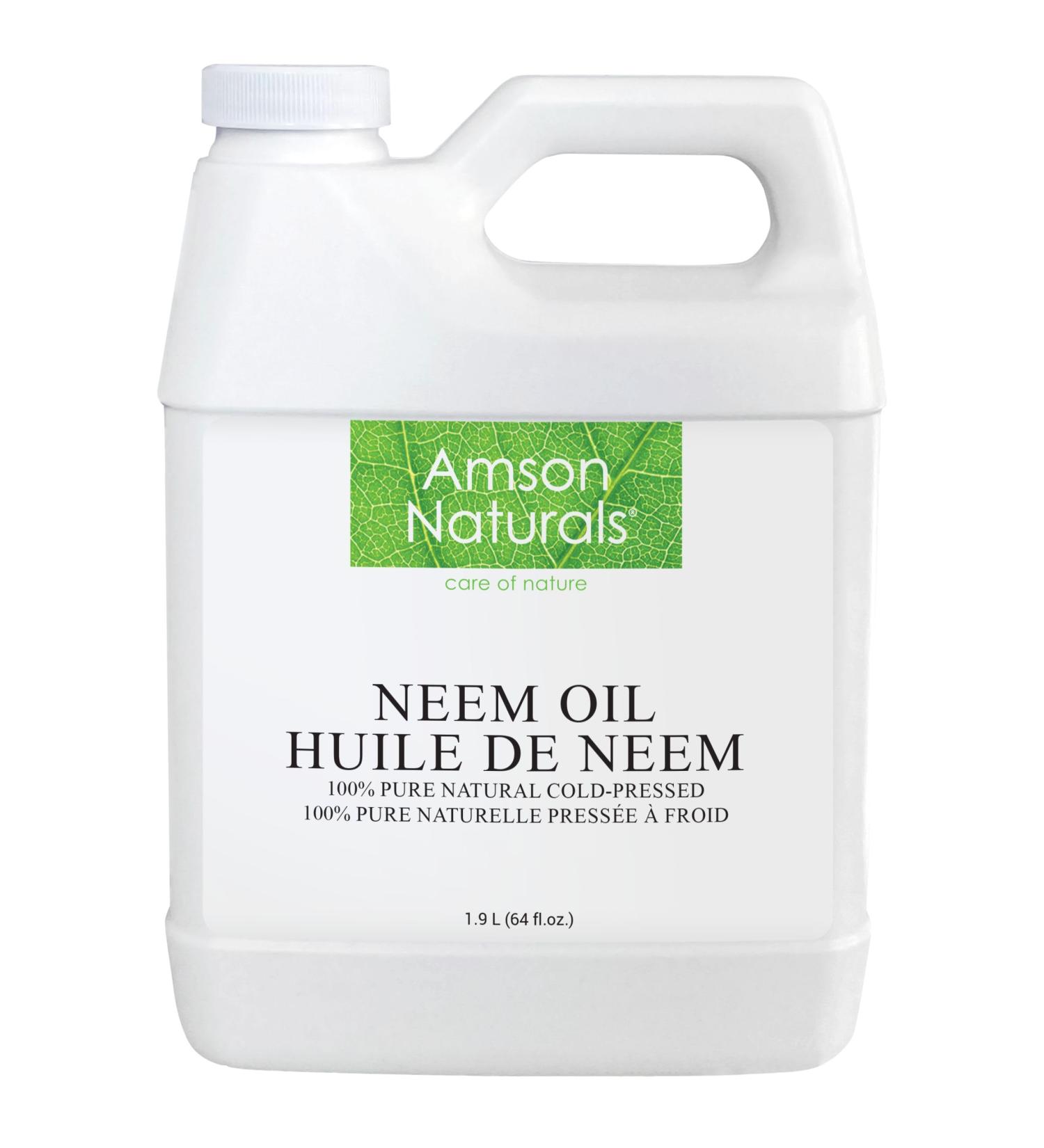 Neem Oil 1900 ml / 64 oz - 100% Pure & Natural Cold pressed Multipurpose uses DIY recipes Amson Naturals. 1.9 l (Pack of 1) - Buy Online on GoSupps.com