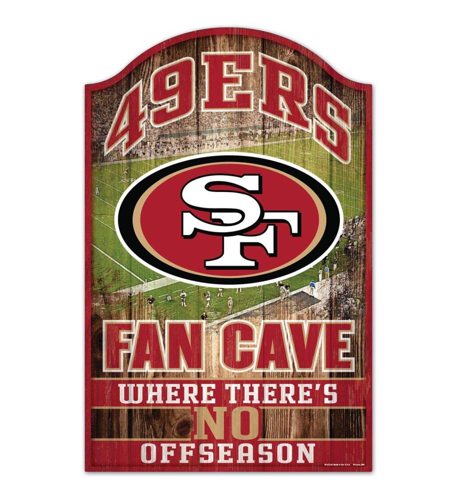 WinCraft NFL San Francisco 49ers Wooden Sign 11" x 17" Black 05979010