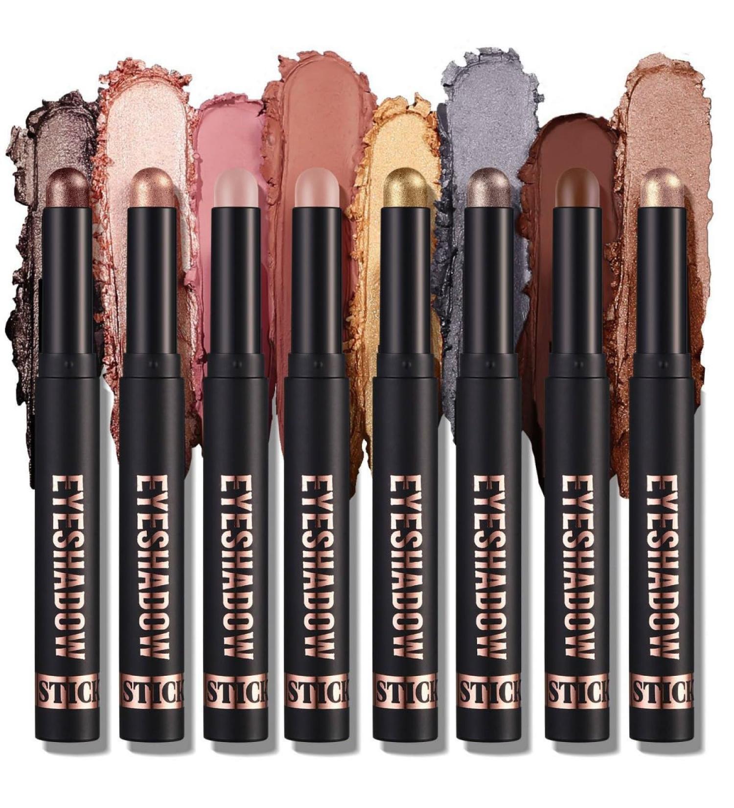 Ofanyia 8-Color Eyeshadow Stick Set Shimmer & Matte Cream Eye Brightener | Waterproof Eyeshadow Crayon Gift Set - Buy Online on GoSupps.com