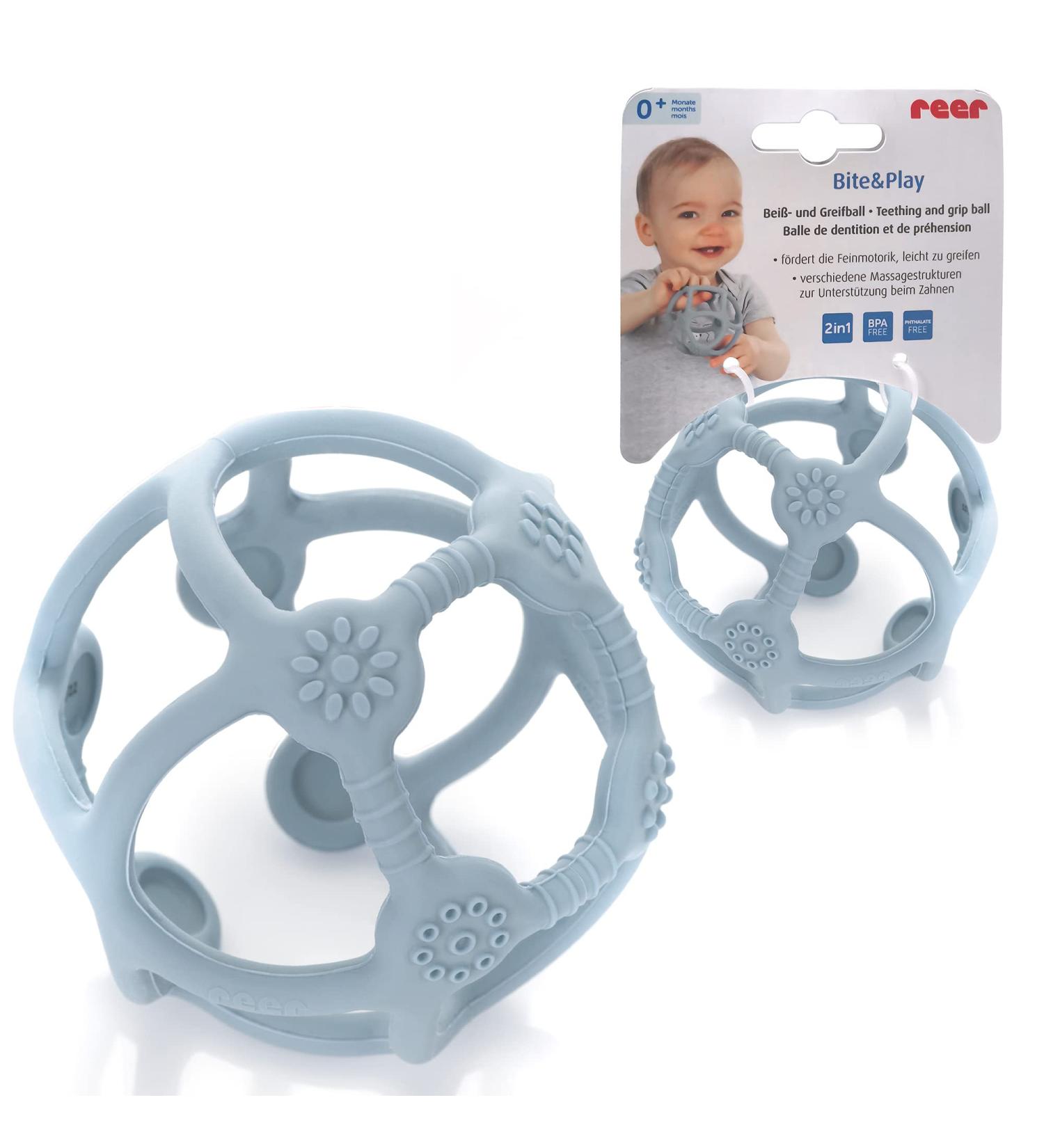 Reer Bite&Play Teething & Grasping Ball for Babies | Blue Teething Ring & Toy for Toddlers - Perfect Gift! - Buy Online on GoSupps.com