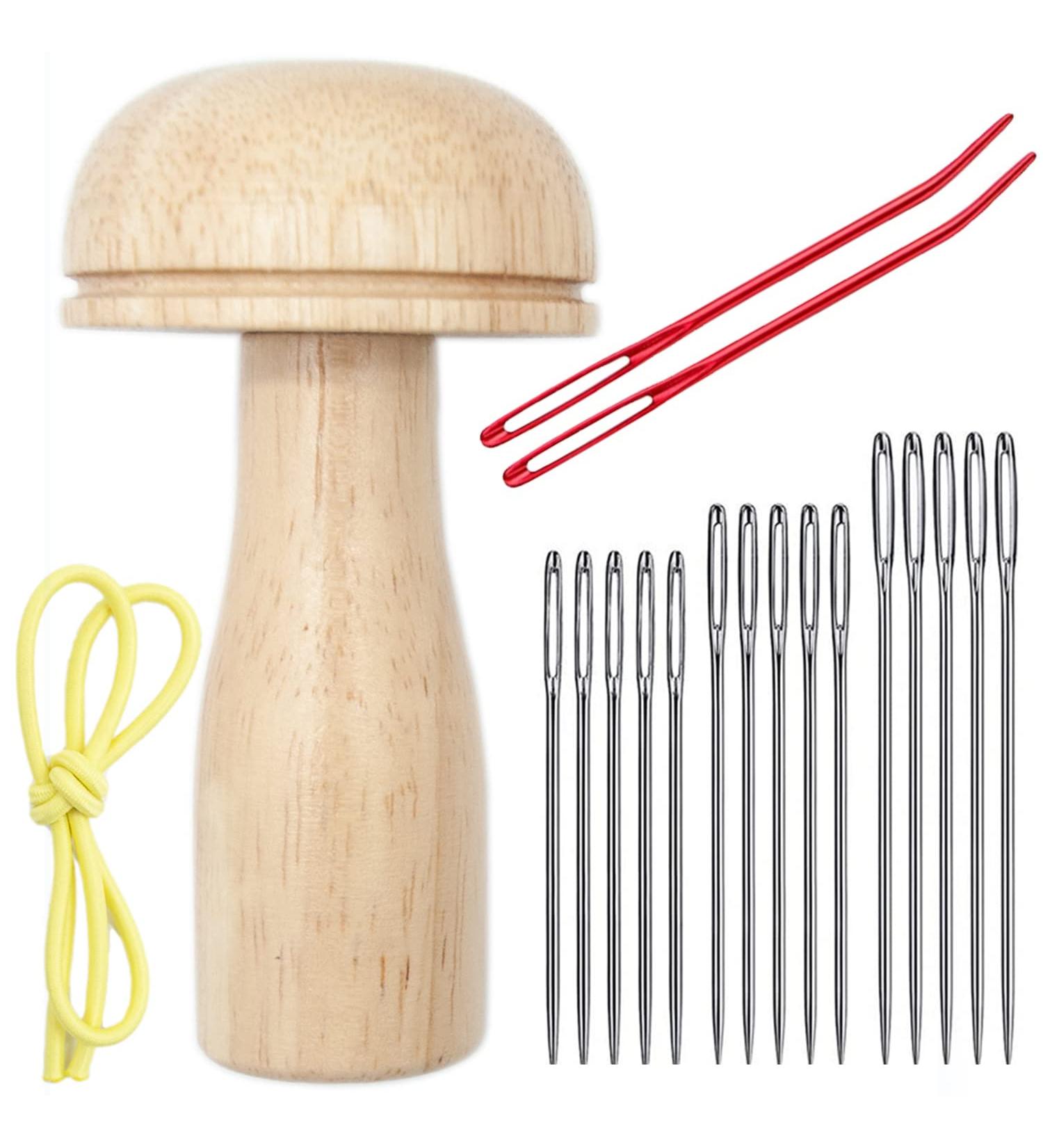 Wooden Darning Mushroom Egg Tool for Sewing - Repair Socks, Hats, Pants, Sweaters - DIY Crafts, Cute Mushroom Darner Patch Holes - Buy Online on GoSupps.com