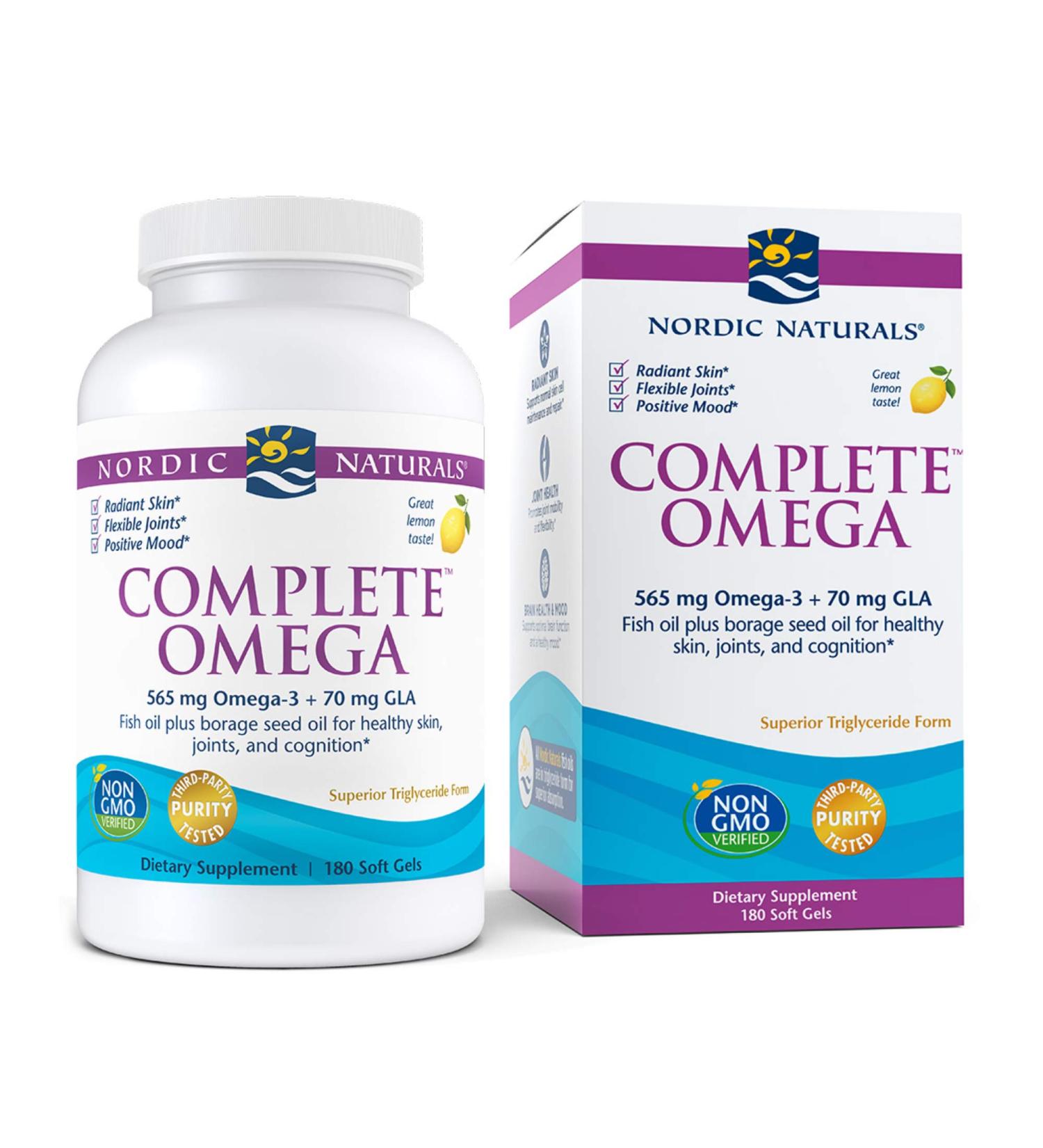 Nordic Naturals Complete Omega 1000 mg - 180 Soft Gels - Lemon Flavor - Buy Online on GoSupps.com