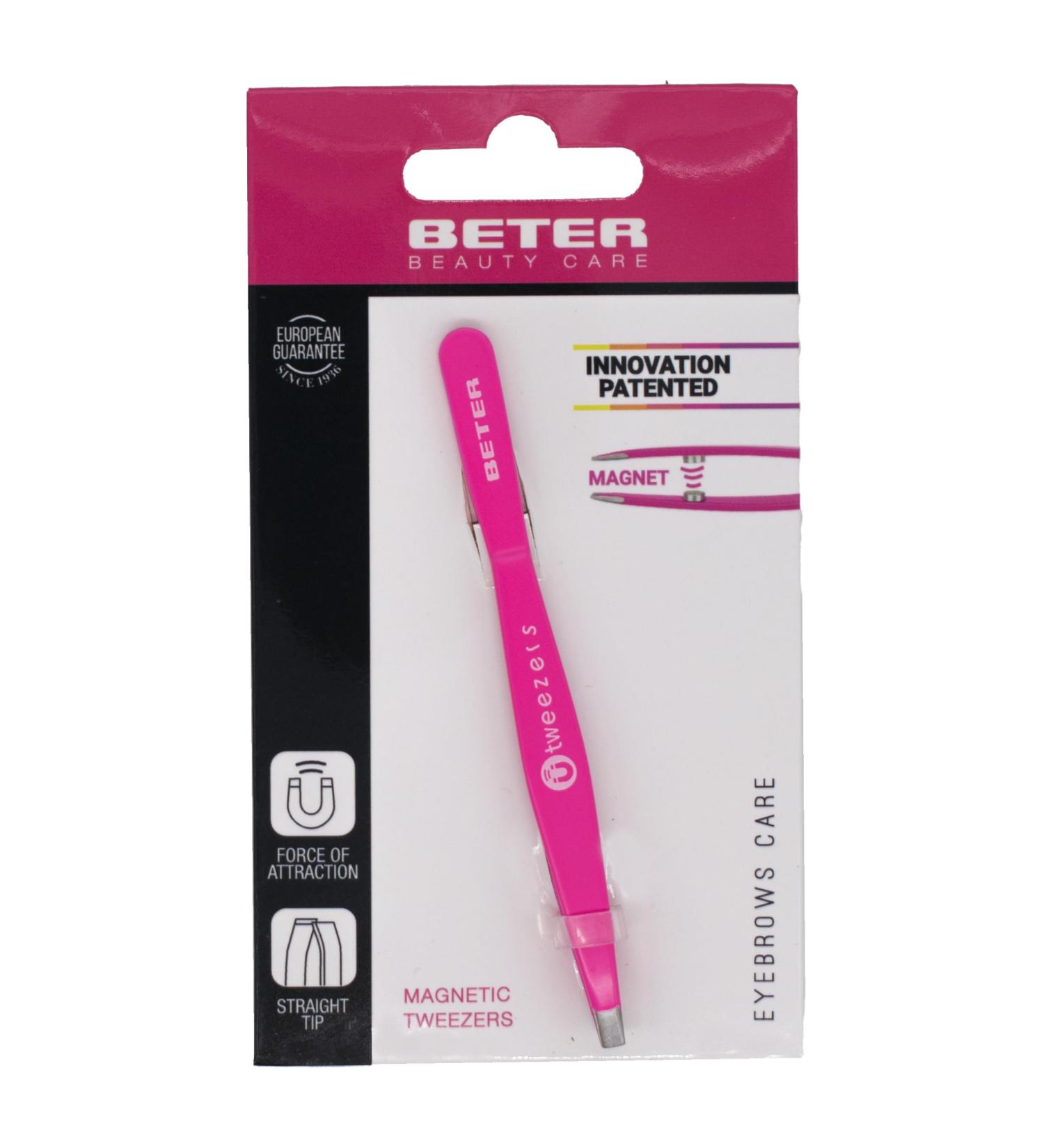 Beter - beter tweezers magnetic straight tip pink 186882 Fuchsia 1 Unit