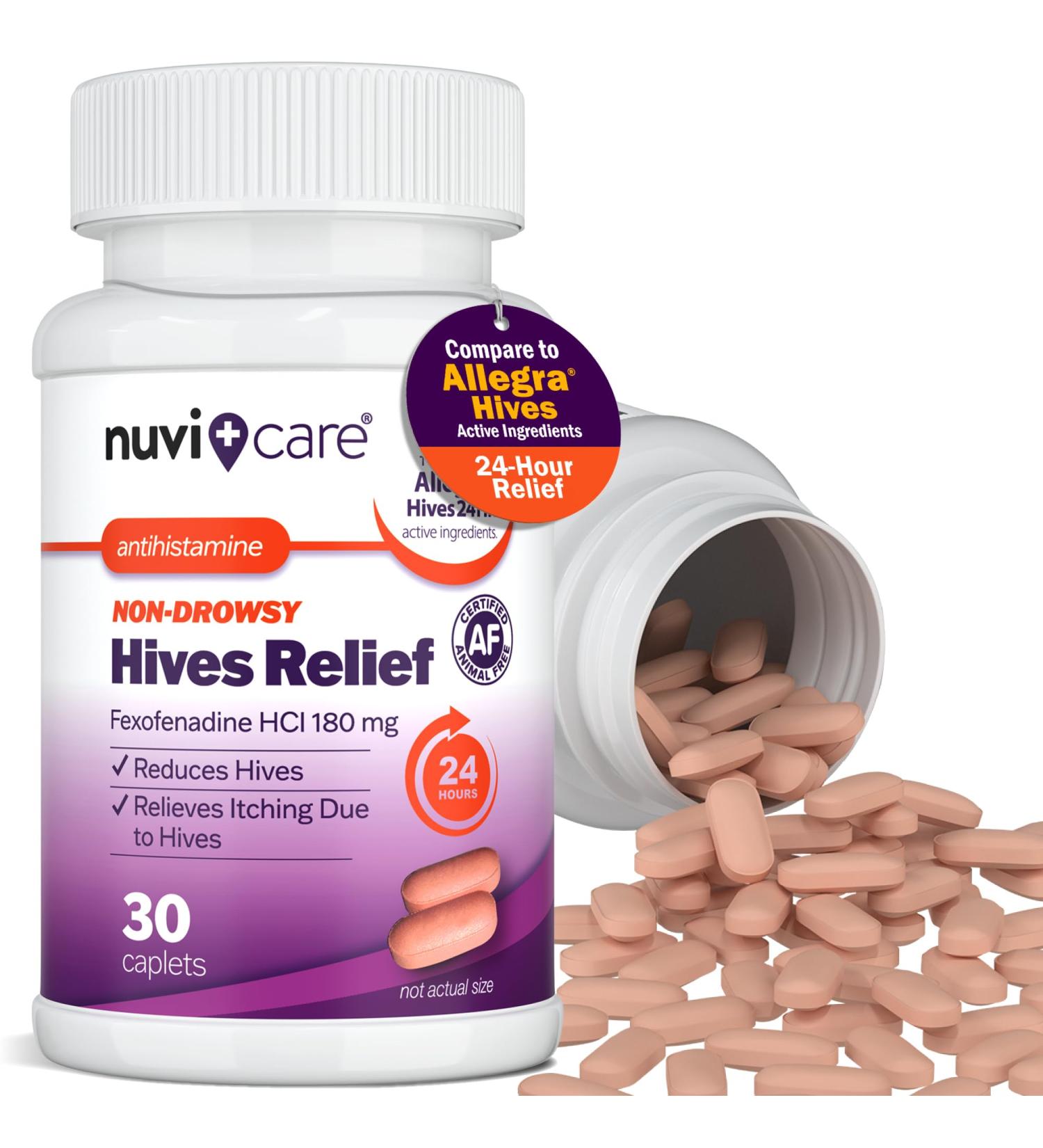 Hives Allergy Medicine for Adults and Children 12+ Fexofenadine 180mg 24 Hour Non Drowsy Antihistamine Formula Generic for Alegra Hives Nondrowsy Allergy Relief Tablets (30 Count) 30 Count (Pack of 1) - Buy Online on GoSupps.com