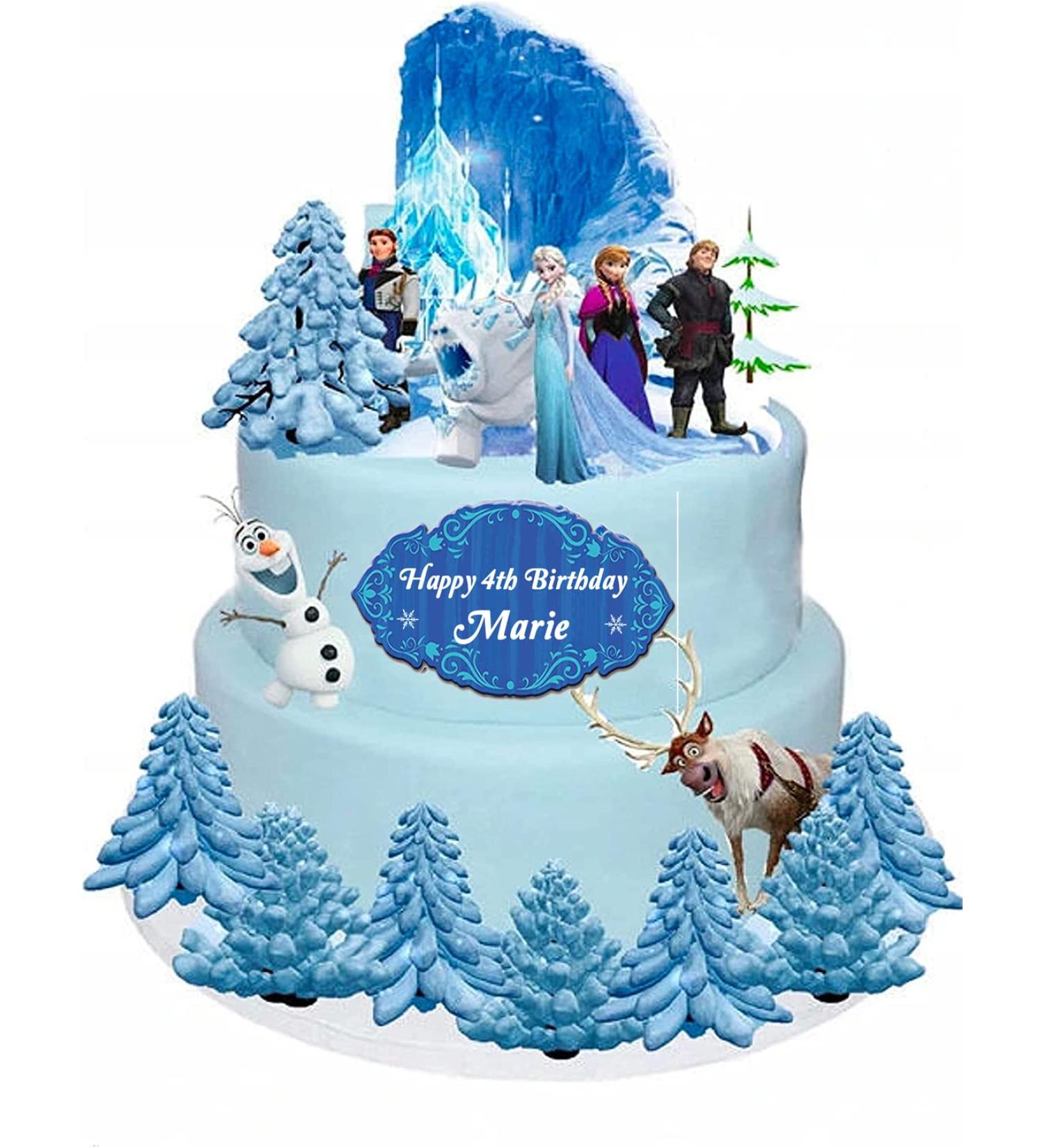 Personalised Elsa Anna Stand Up Edible Wafer Cake Decorating party - Buy Online on GoSupps.com