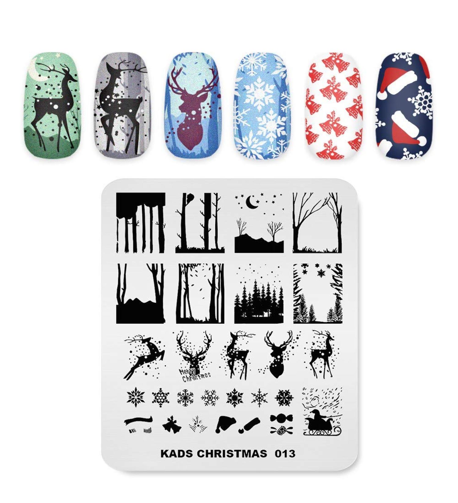 Christmas Snow Elk Nail Art Stamping Plate - Nature Series (CH013) - Buy Online on GoSupps.com