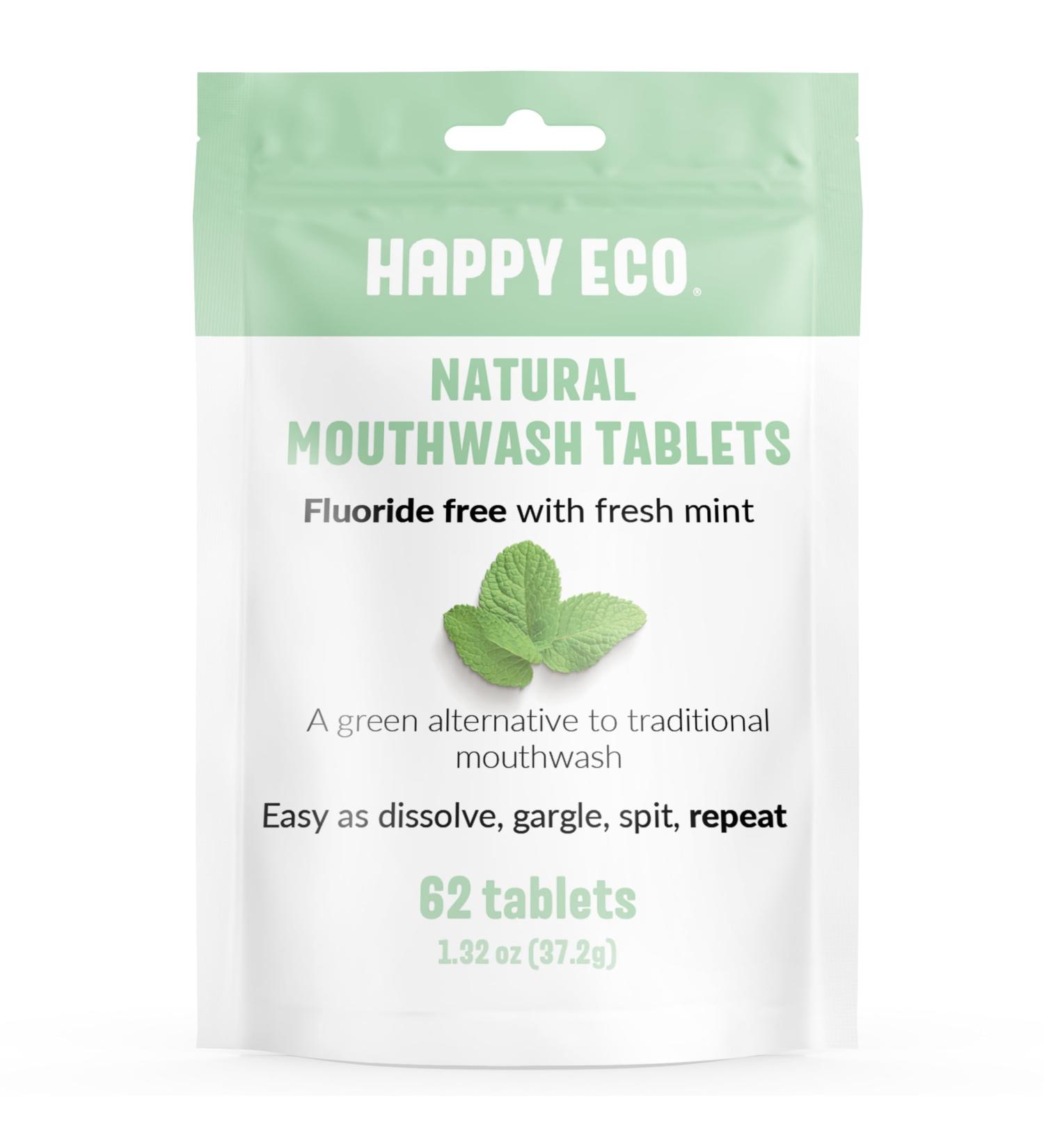 All-Natural Mouthwash Tablets (62pcs) | Eco-Friendly Travel Fresh Breath Tabs | Plaque Removal & Gum Protection Alcohol & Fluoride-Free - Buy Online on GoSupps.com