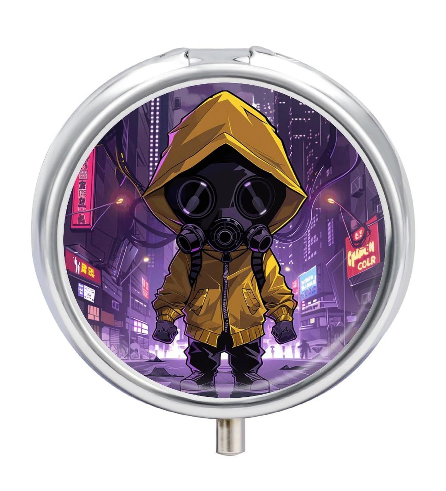 Travel Pill Box - 3 Compartment Portable Medicine Organizer | Yellow Hoodie Design for Purse & Pocket - Buy Online on GoSupps.com