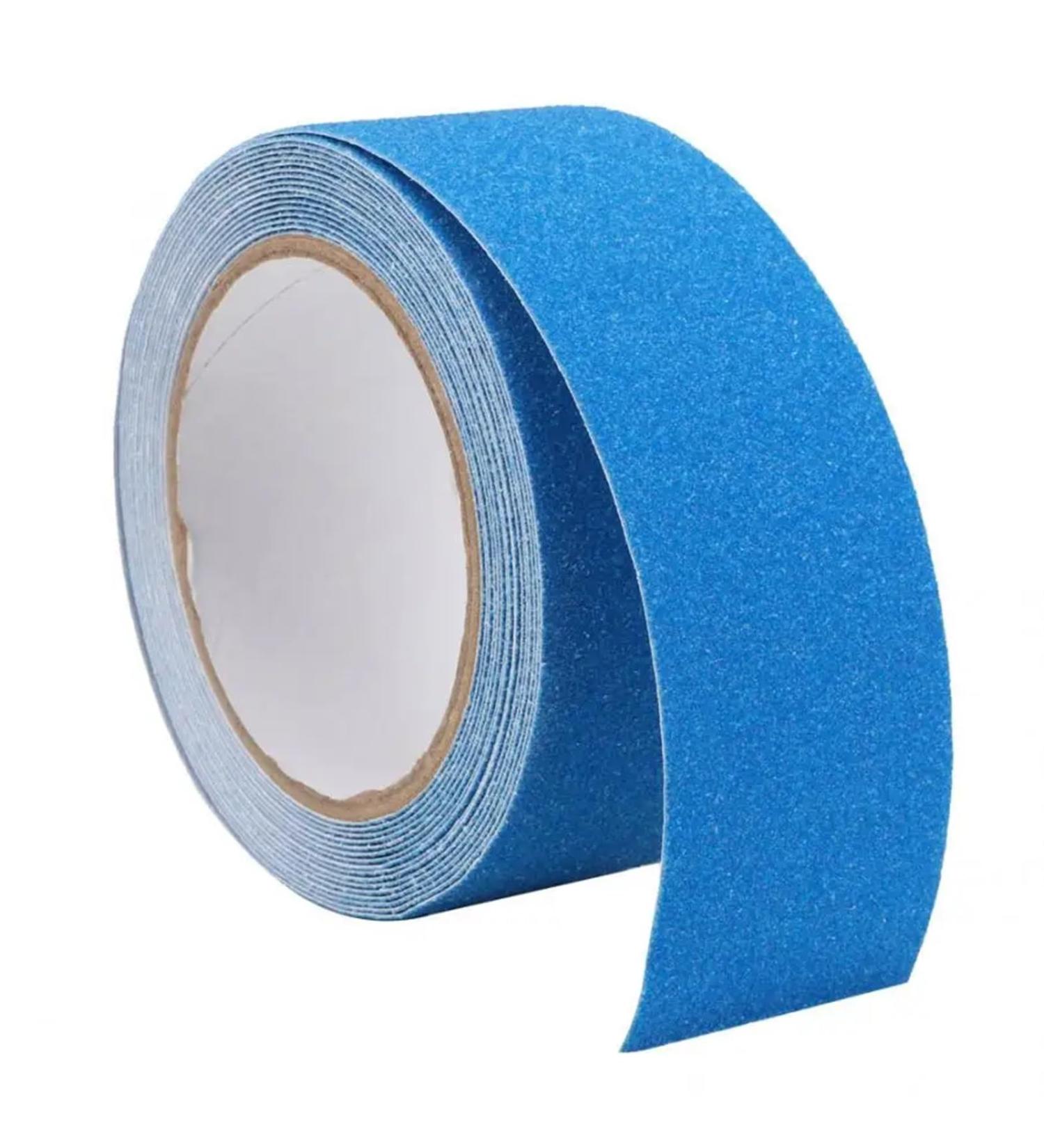 Hazard Tape Anti Slip Tape Quartz Sand Non-Slip Tape Shower Strips Pad Toilet Floor Stair Step Anti Slip Safety Tape Adhesive Scratch Adhesif(Blue) - Buy Online on GoSupps.com
