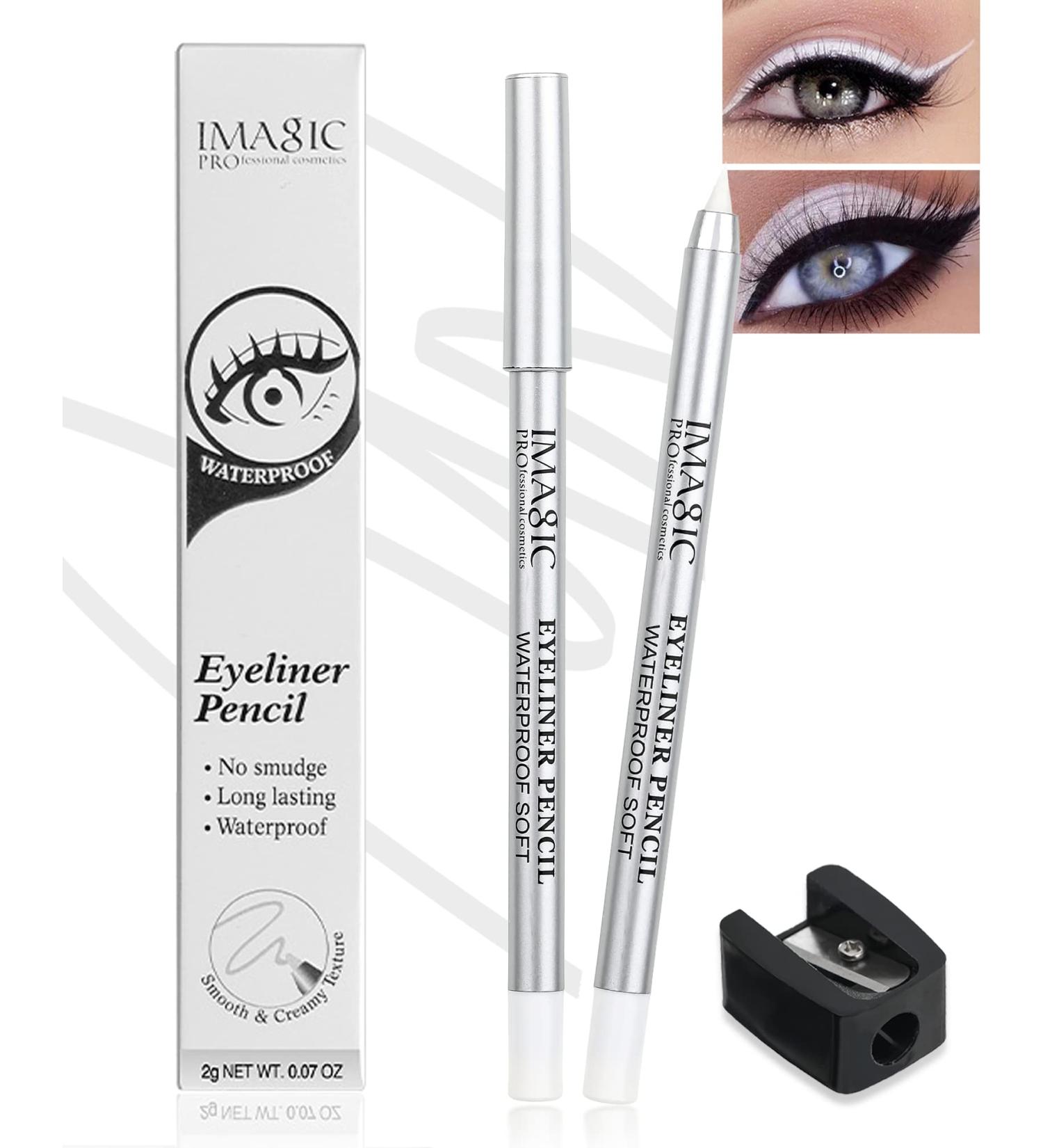White Waterproof Gel Eyeliner Pen with Sharpener - Long Lasting Matte Formula for Highlighted Eyes | Eyeliner Pencil for Tattoo Effect and Smooth Application - Buy Online on GoSupps.com