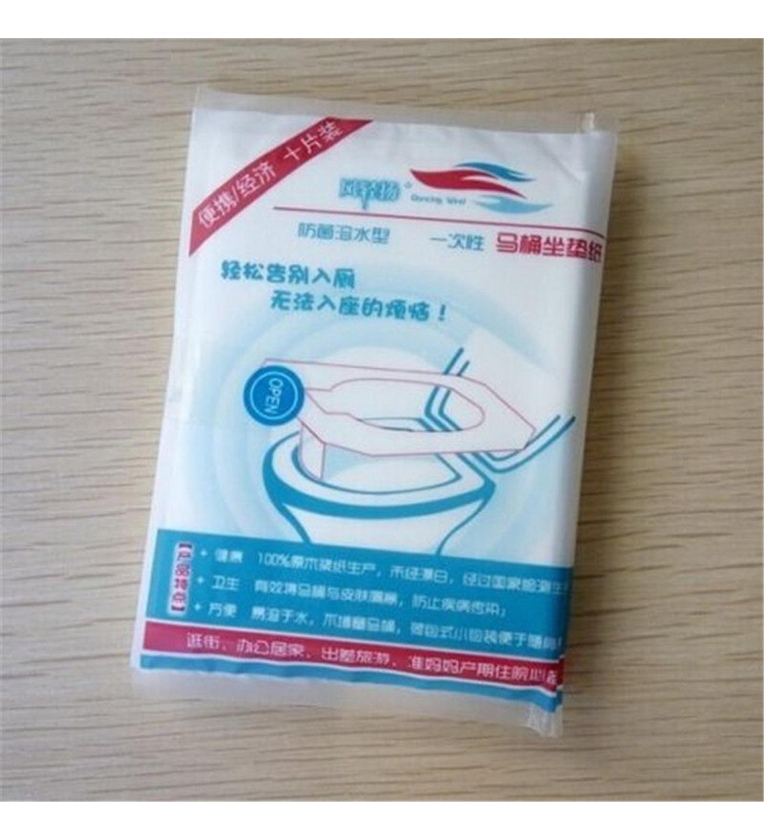 1PACK 10Pcs/lot Travel disposable toilet seat cover mat 100% waterproof toilet paper pad - Buy Online on GoSupps.com