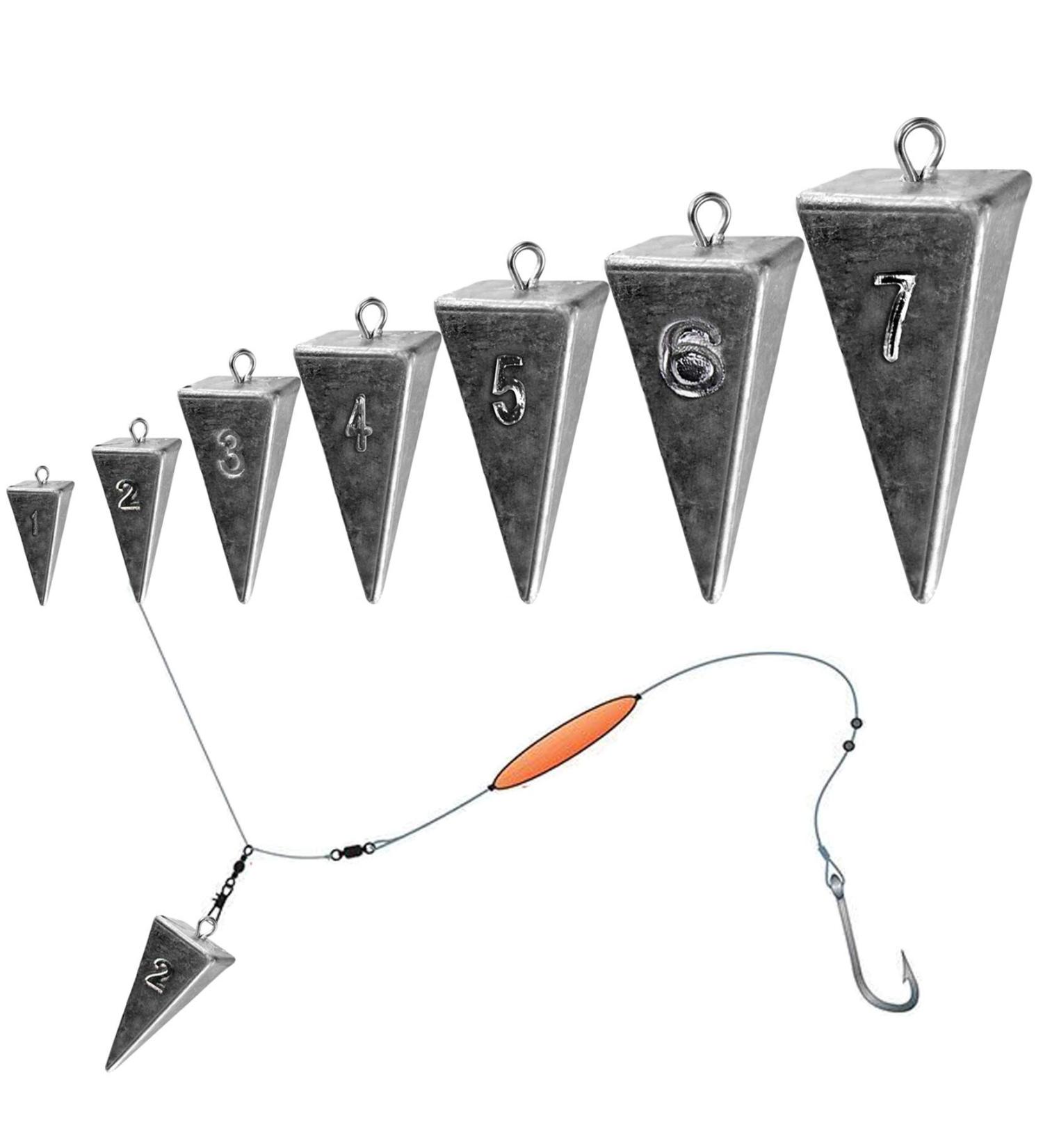 THKFISH Fishing Weights Kit - Inline Trolling, Torpedo, Coin, Disc, Pyramid, Saltwater - 1oz (10pcs) - Buy Online on GoSupps.com
