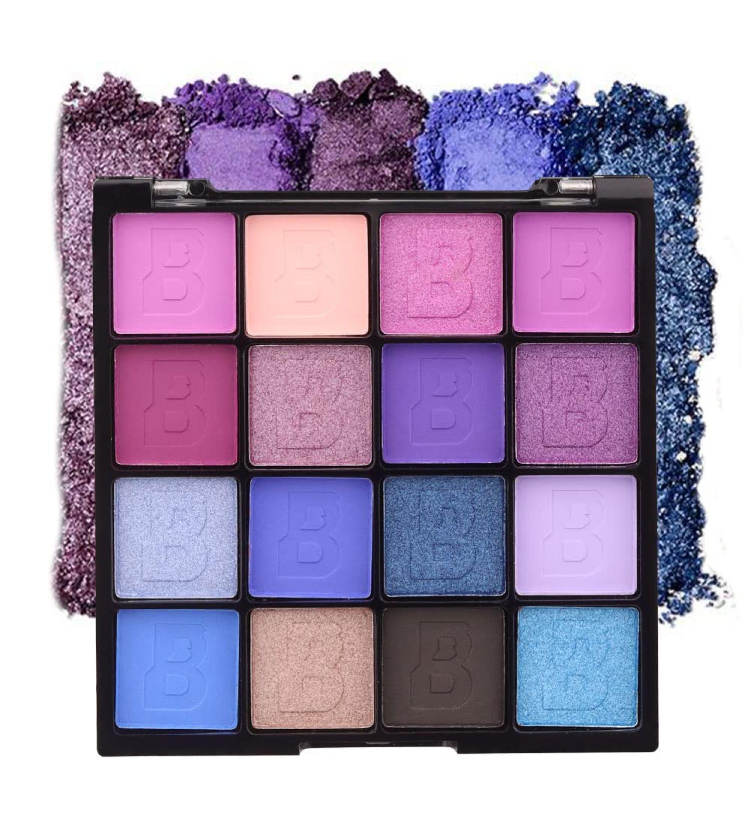 AMY'S DIARY Forest Blue Purple Eyeshadow Palette - 16 Colors Matte & Glitter, Long Lasting for Women & Girls - Buy Online on GoSupps.com