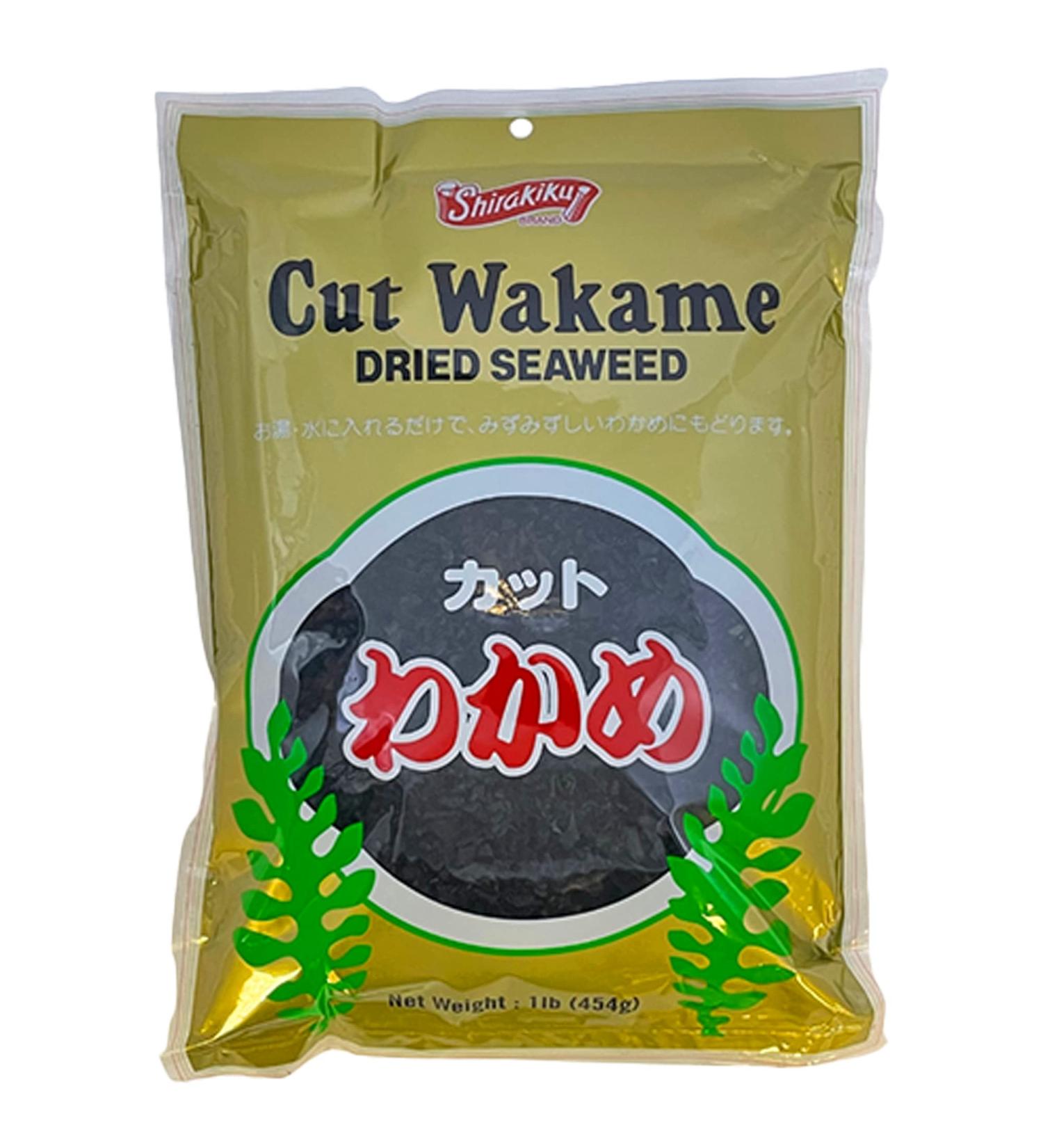 Shirakiku Cut Wakame Dried Seaweed - Organic Sea Kelp for Miso Soup, Ramen, Sushi - 16 oz Resealable Pack - Buy Online on GoSupps.com