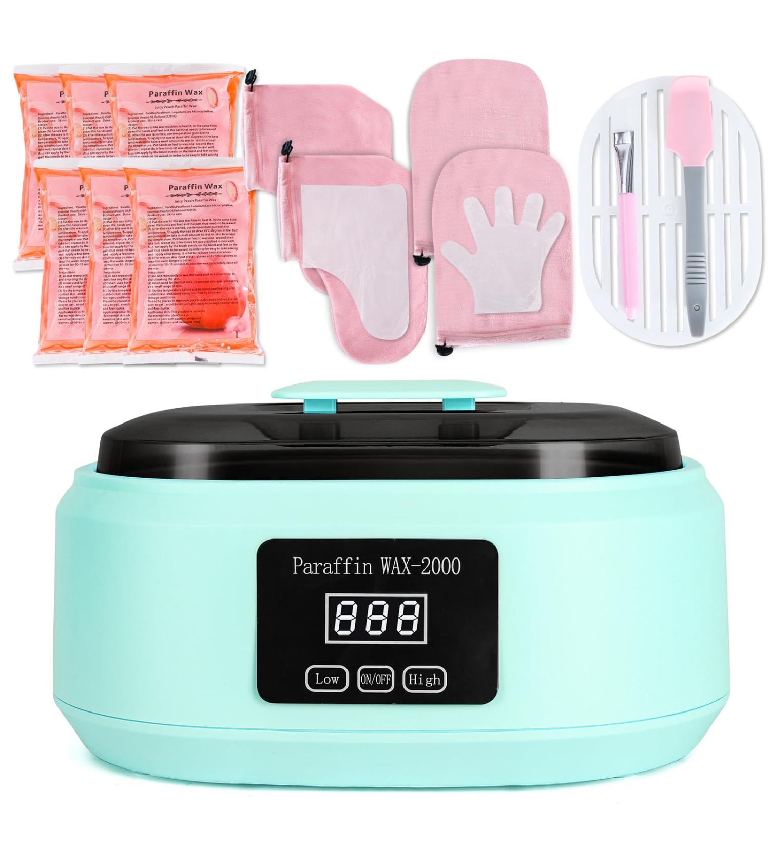 Machine cire de paraffine pour les mains et les pieds 3500 ml avec 6 cire de bain paraffine temps automatique et garde au chaud (bleu) - Buy Online on GoSupps.com