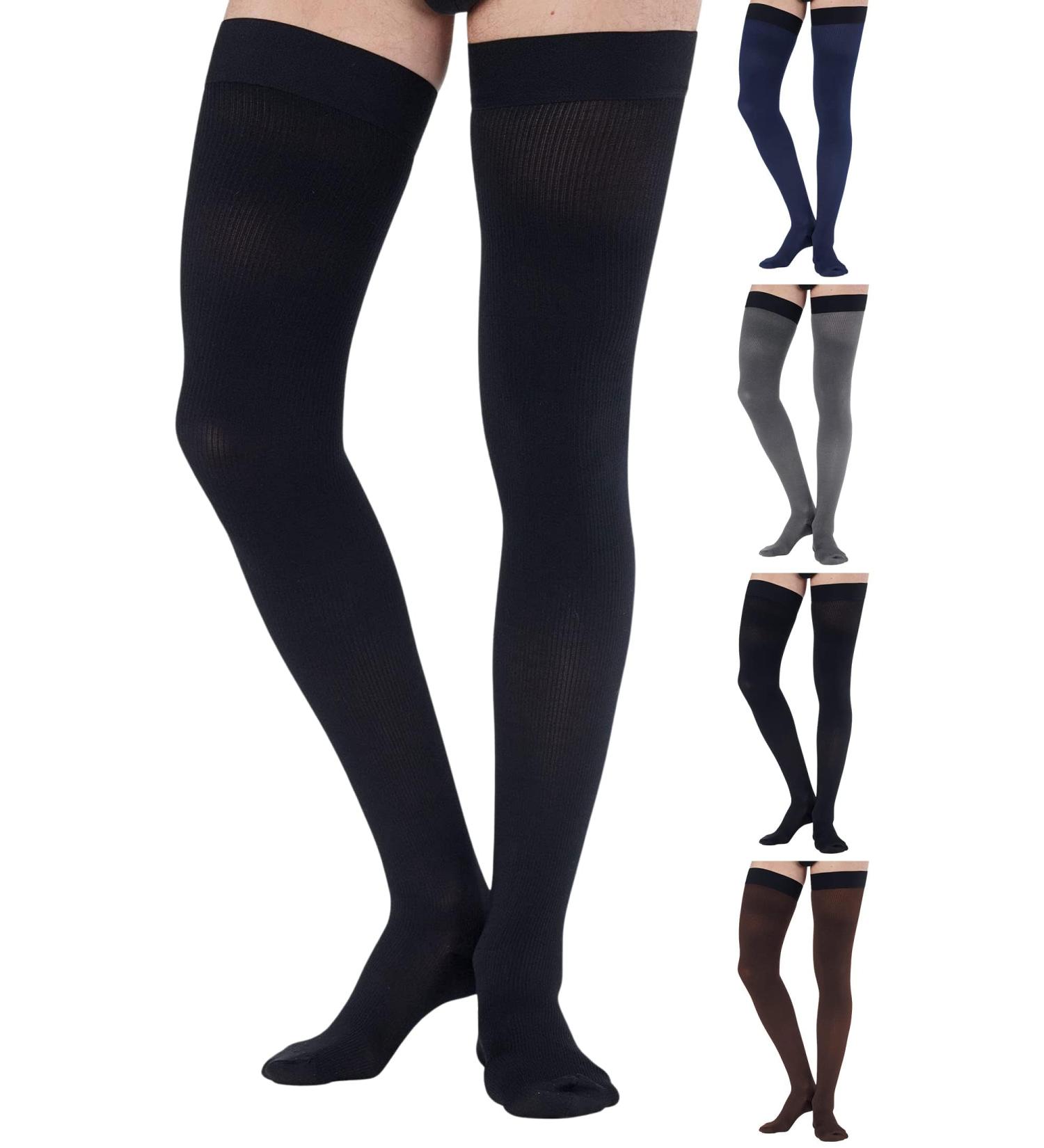 Buy Absolute Support Opaque Compression Stockings for Men - Class 2 20-30mmHg - 5X Large - Ideal for Varicose Veins & Lymphedema - Black - Buy Online on GoSupps.com