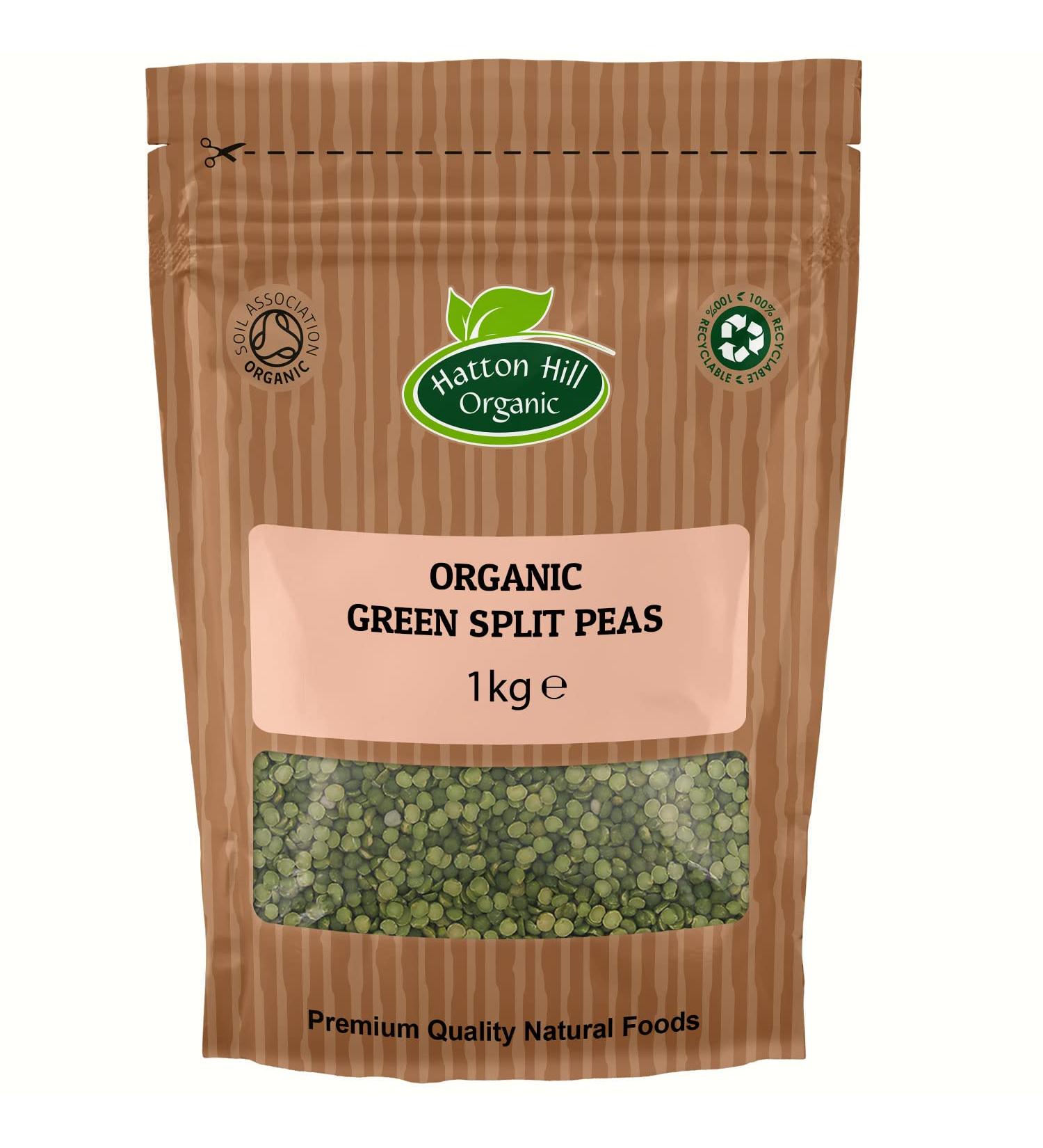 Organic Green Split Peas 1kg by Hatton Hill Organic - Free UK Delivery - Buy Online on GoSupps.com