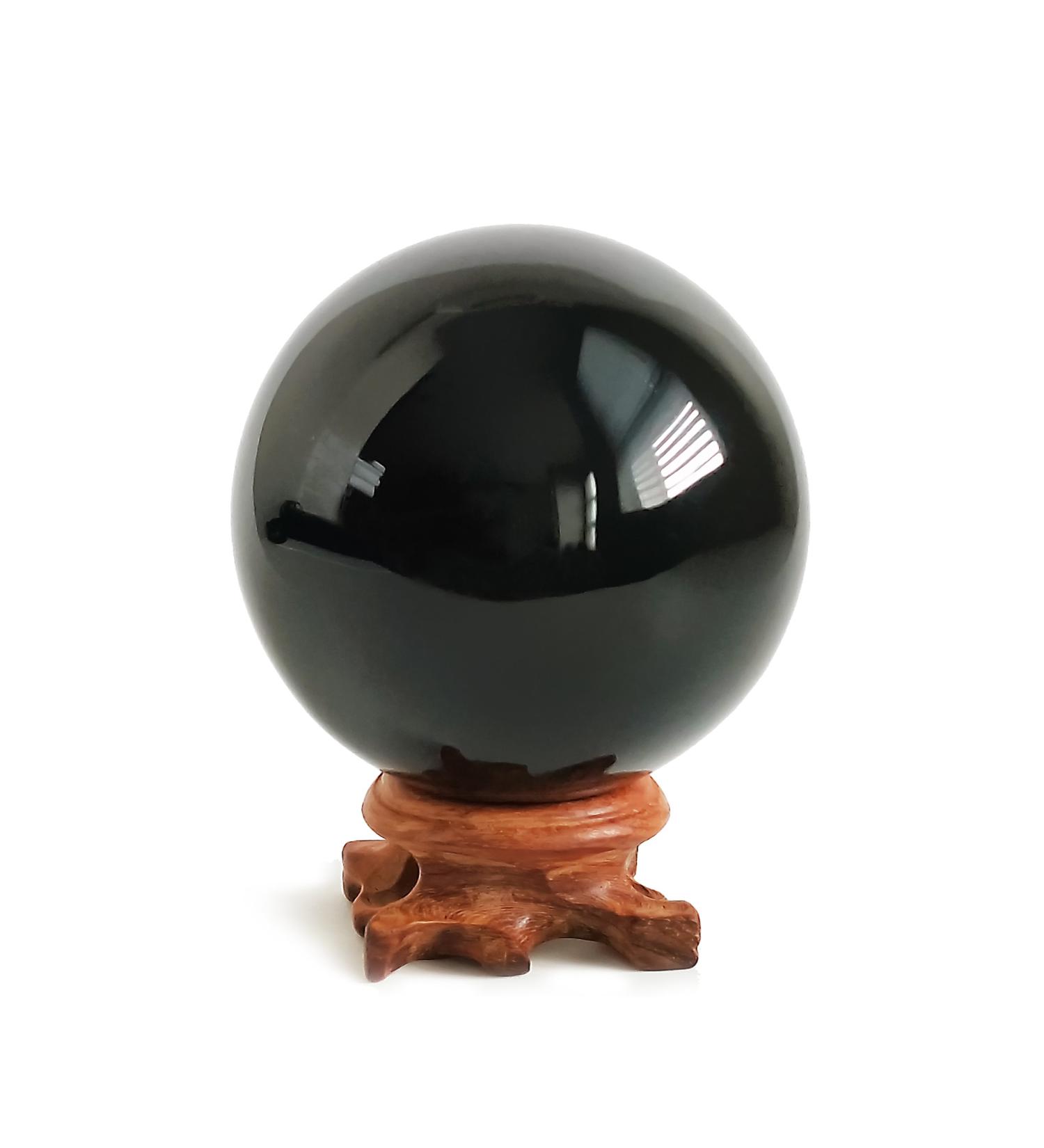 Mina Heal 70mm Black Obsidian Crystal Ball for Feng Shui Meditation & Home Decoration | Crystal Healing & Prophecy - Buy Online on GoSupps.com